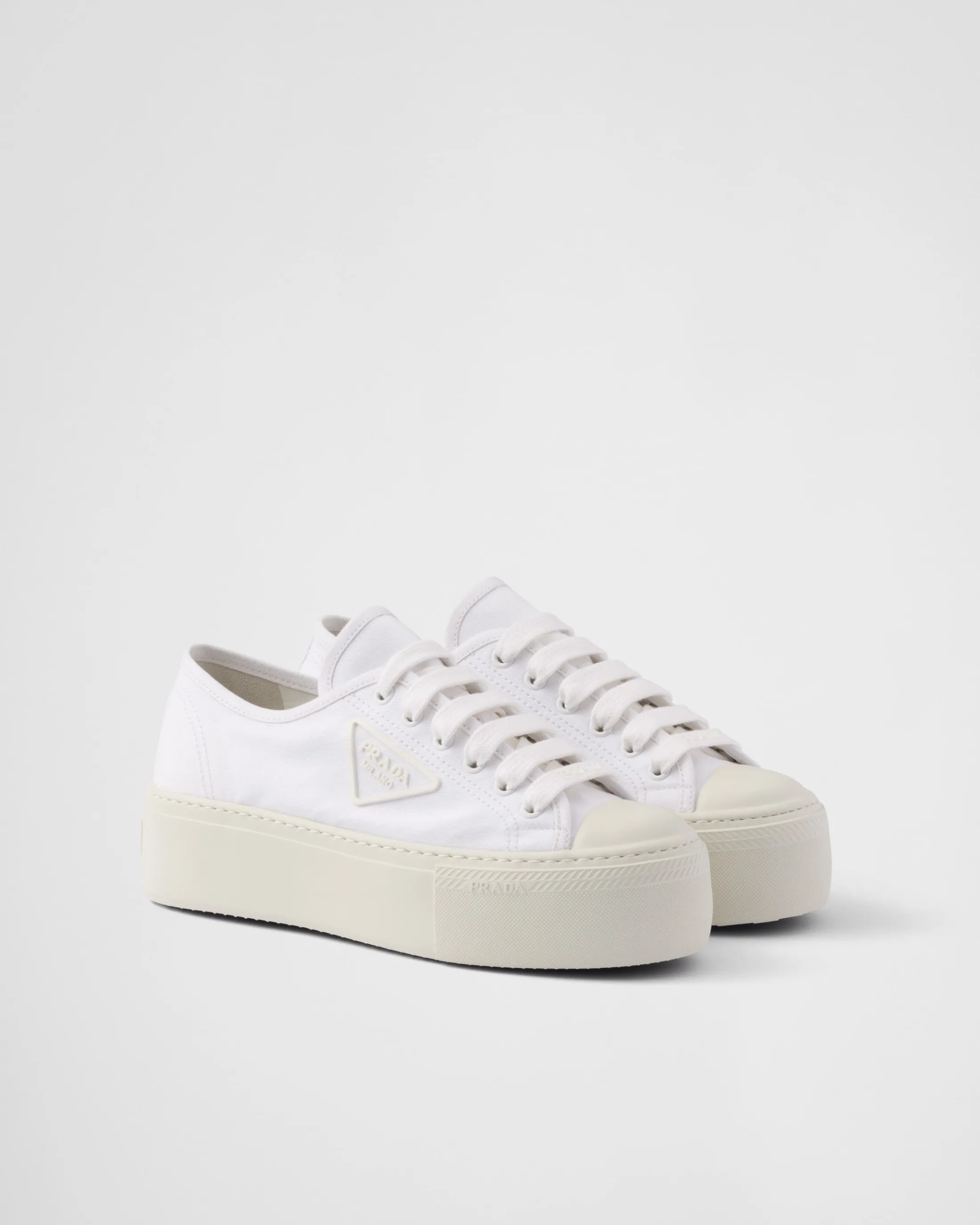 Prada Laced fabric sneakers White Sale