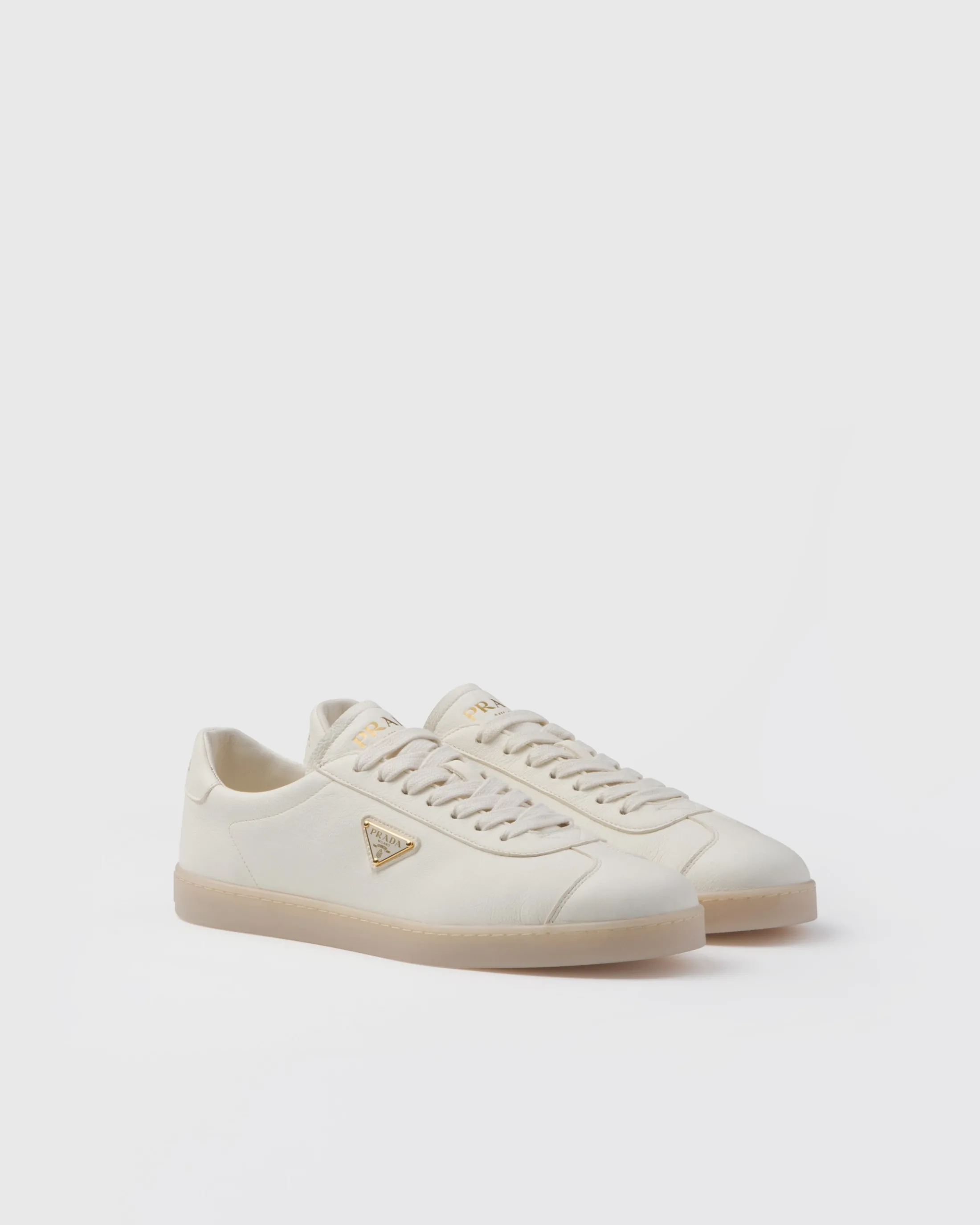 Prada Lane leather sneakers Ivory Store