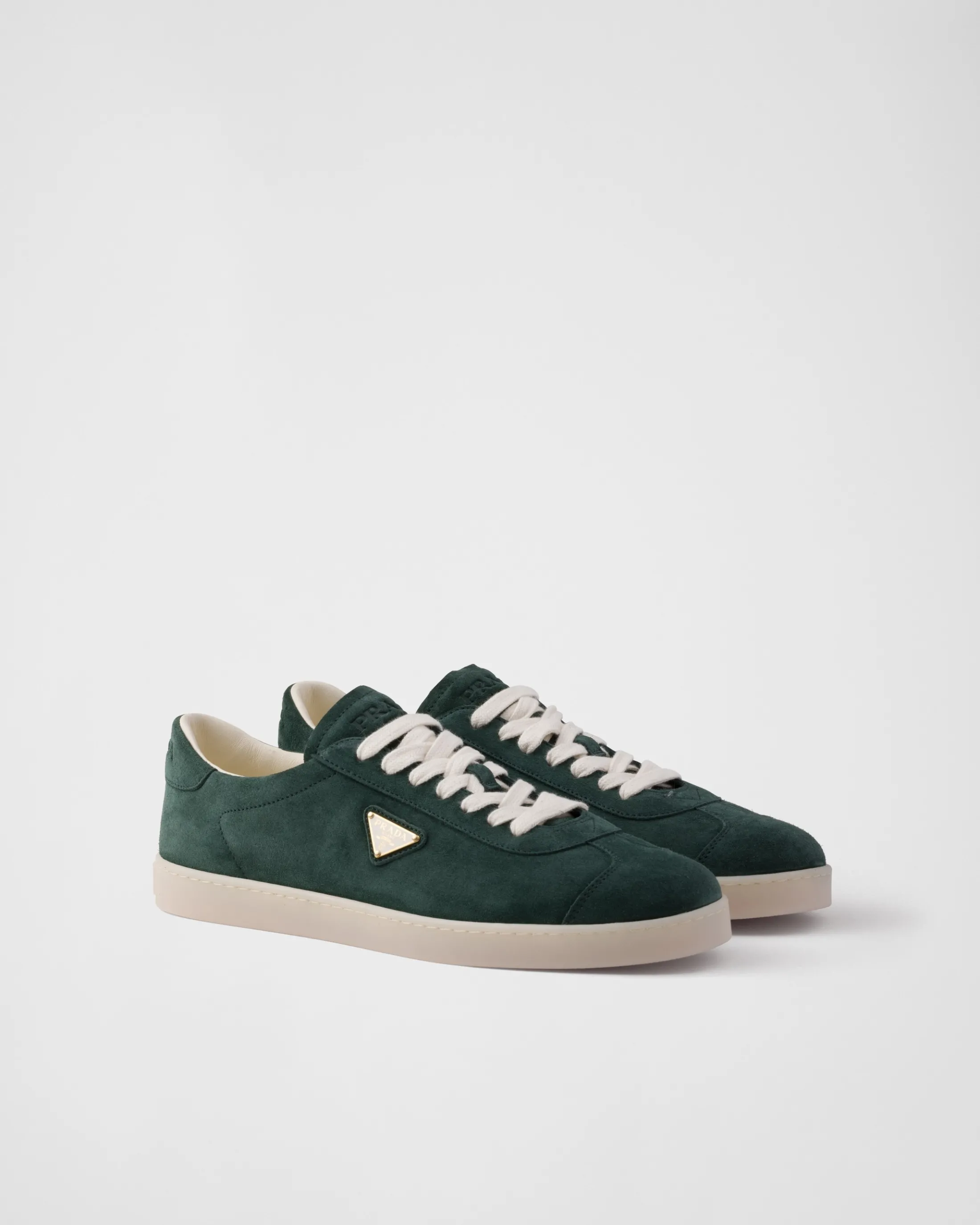 Prada Lane suede sneakers Bottlegreen Cheap