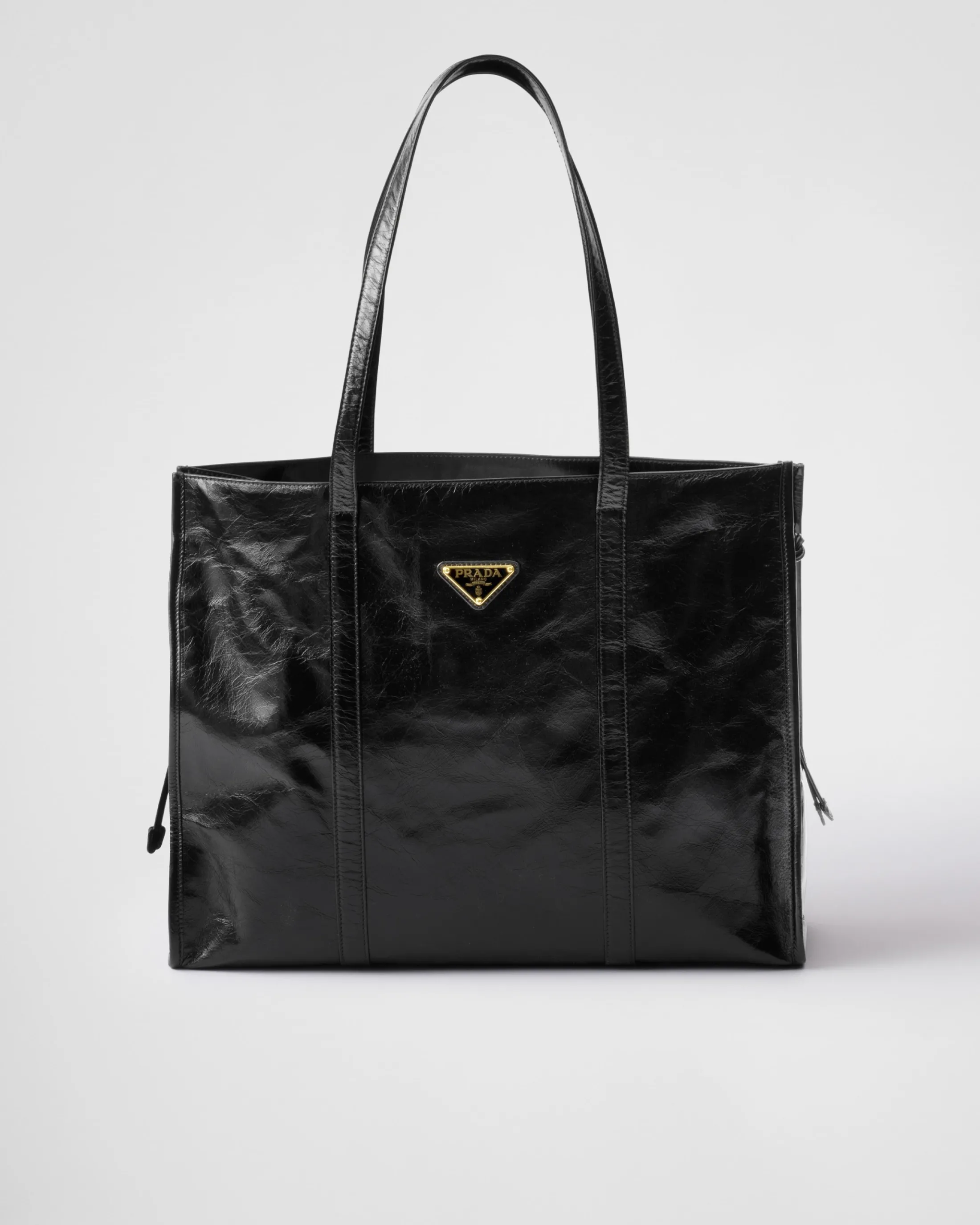 Prada Large leather tote bag Black Outlet