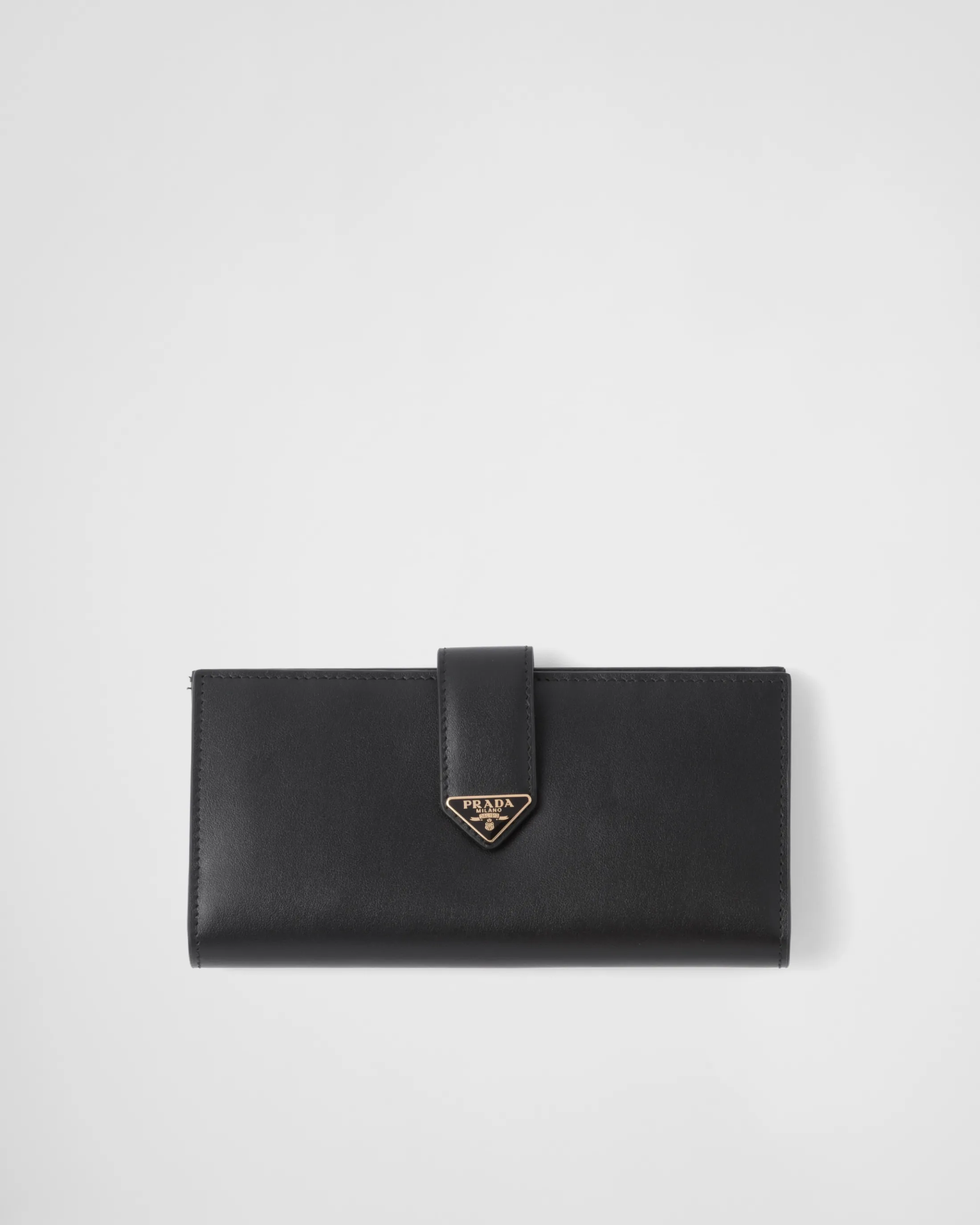 Prada Large leather wallet Black Cheap