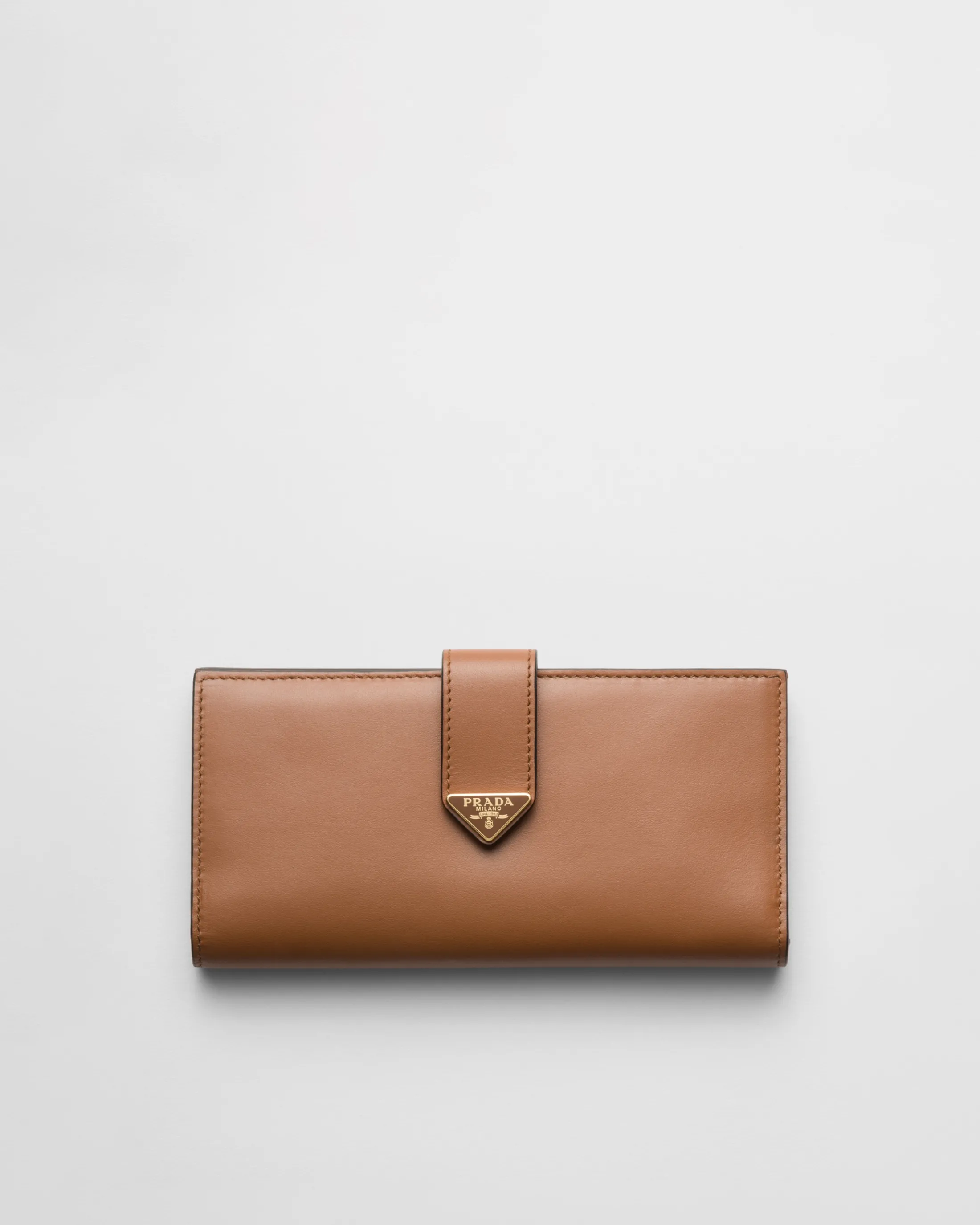 Prada Large leather wallet Cognac Outlet