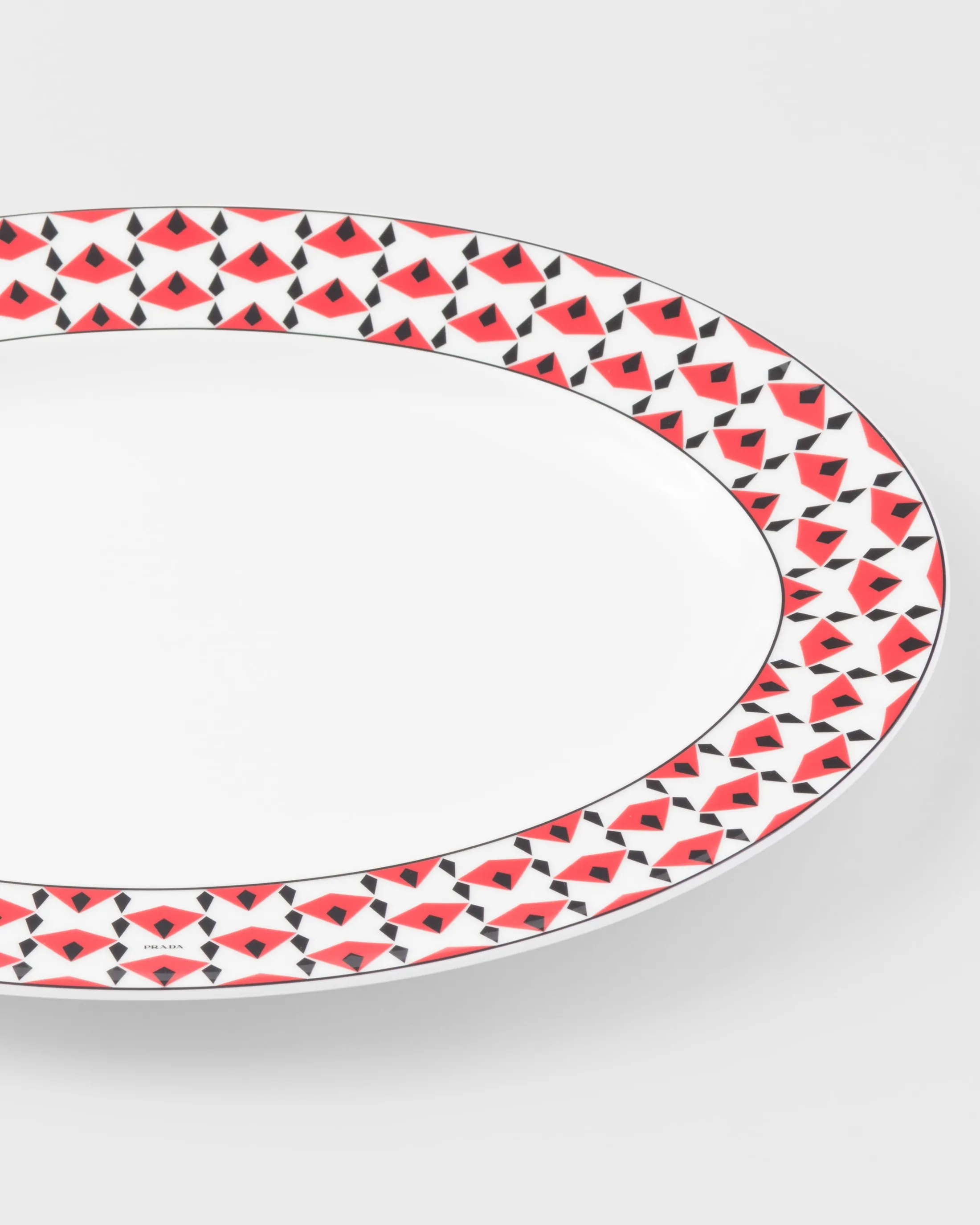 Prada Large porcelain serving plate - Vienna Red Black/red Best Sale