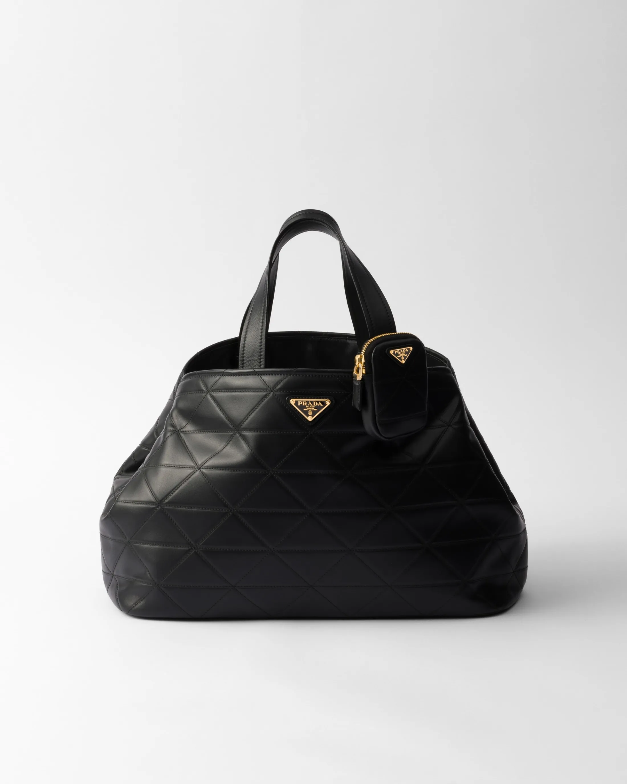 Prada Large quilted leather tote bag Black Best Sale