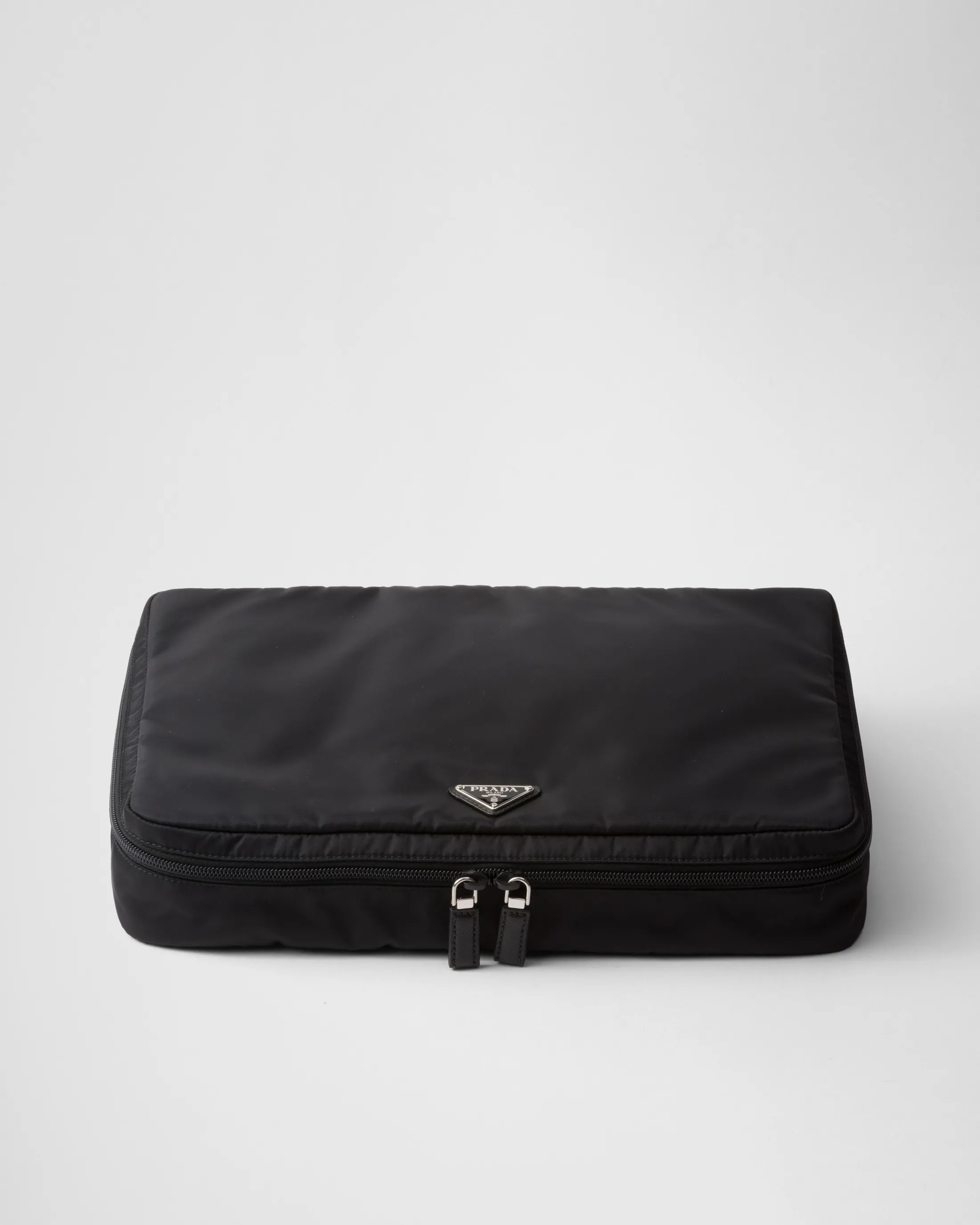 Prada Large Re-Nylon zipper pouch Black Shop