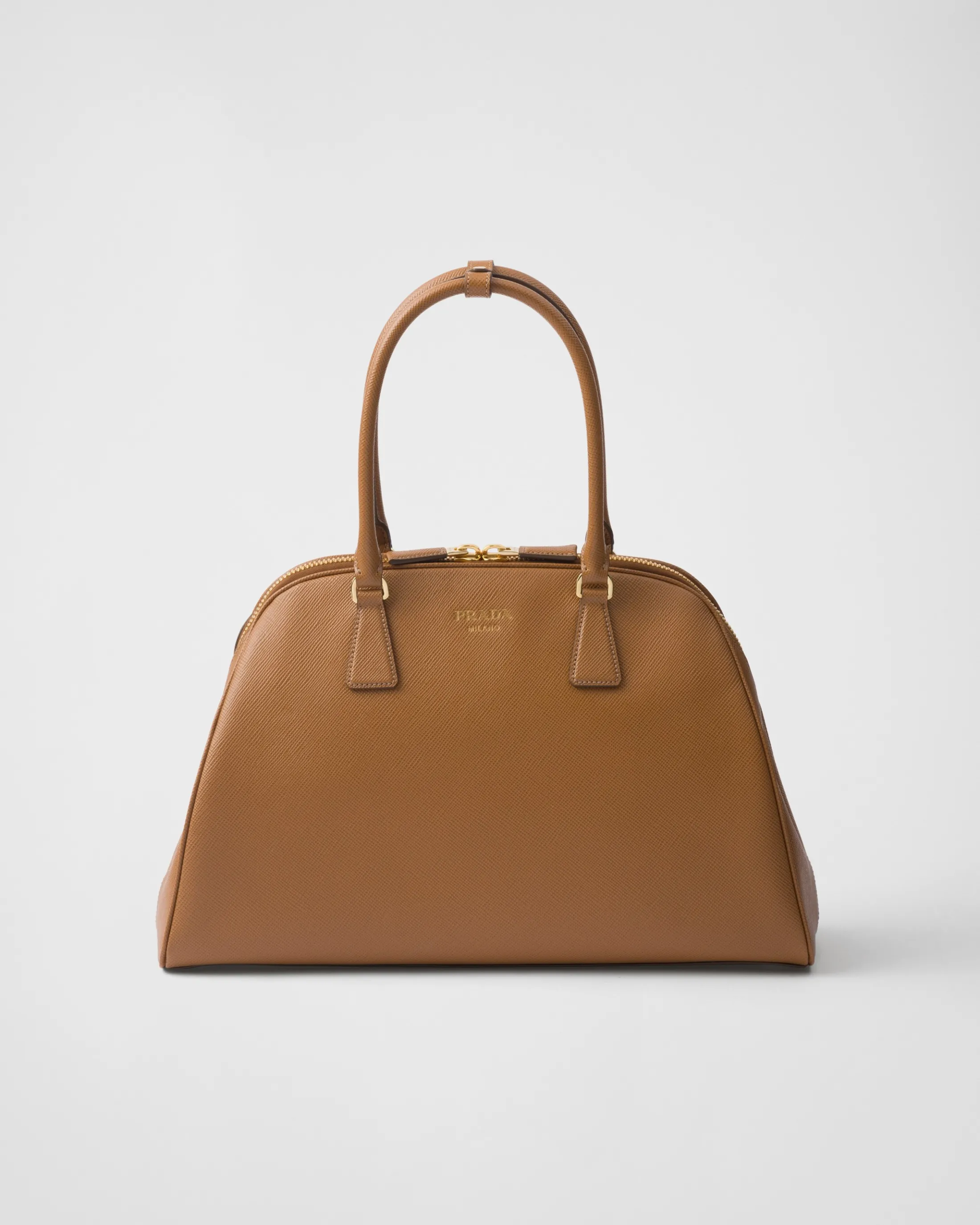 Prada Large Saffiano leather bag Caramel Best Sale