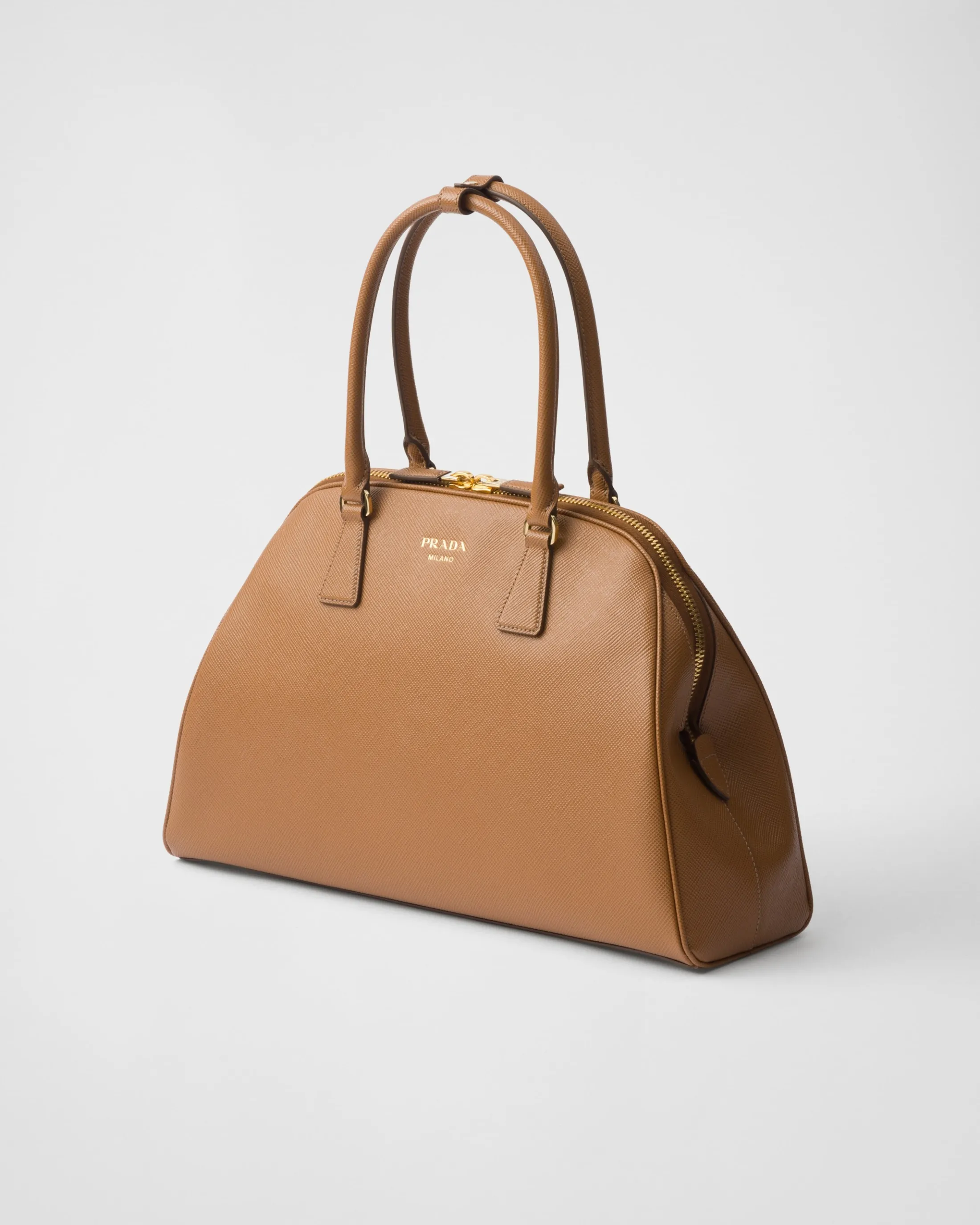 Prada Large Saffiano leather bag Caramel Best Sale