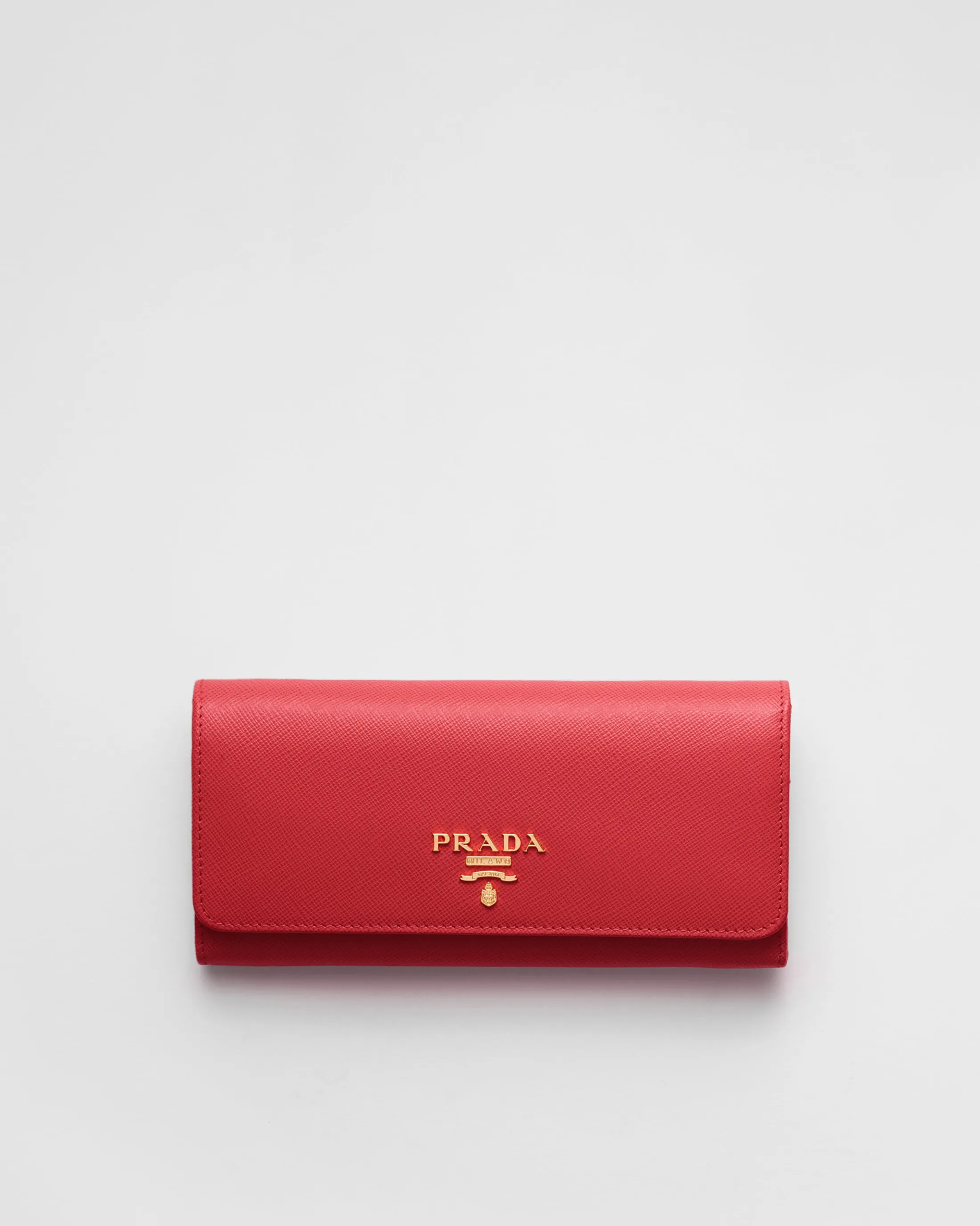 Prada Large Saffiano Leather Wallet Fieryred Cheap