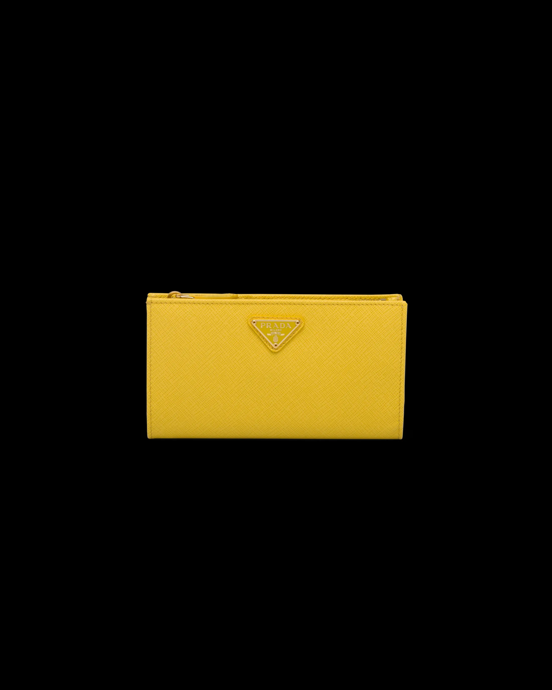 Prada Large Saffiano leather wallet Sunnyyellow Discount