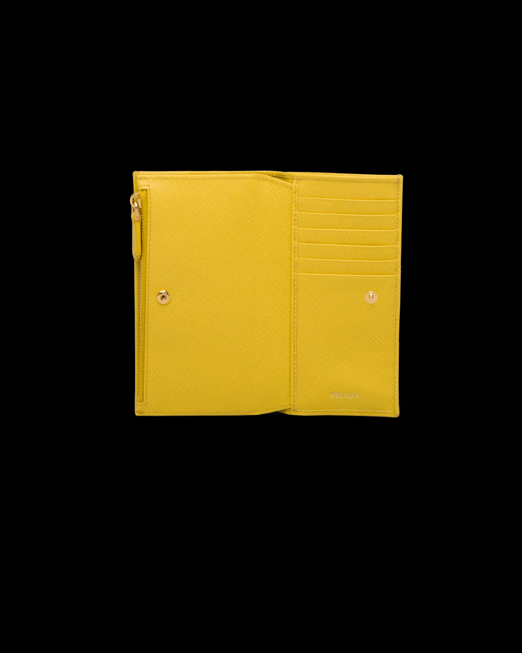 Prada Large Saffiano leather wallet Sunnyyellow Discount