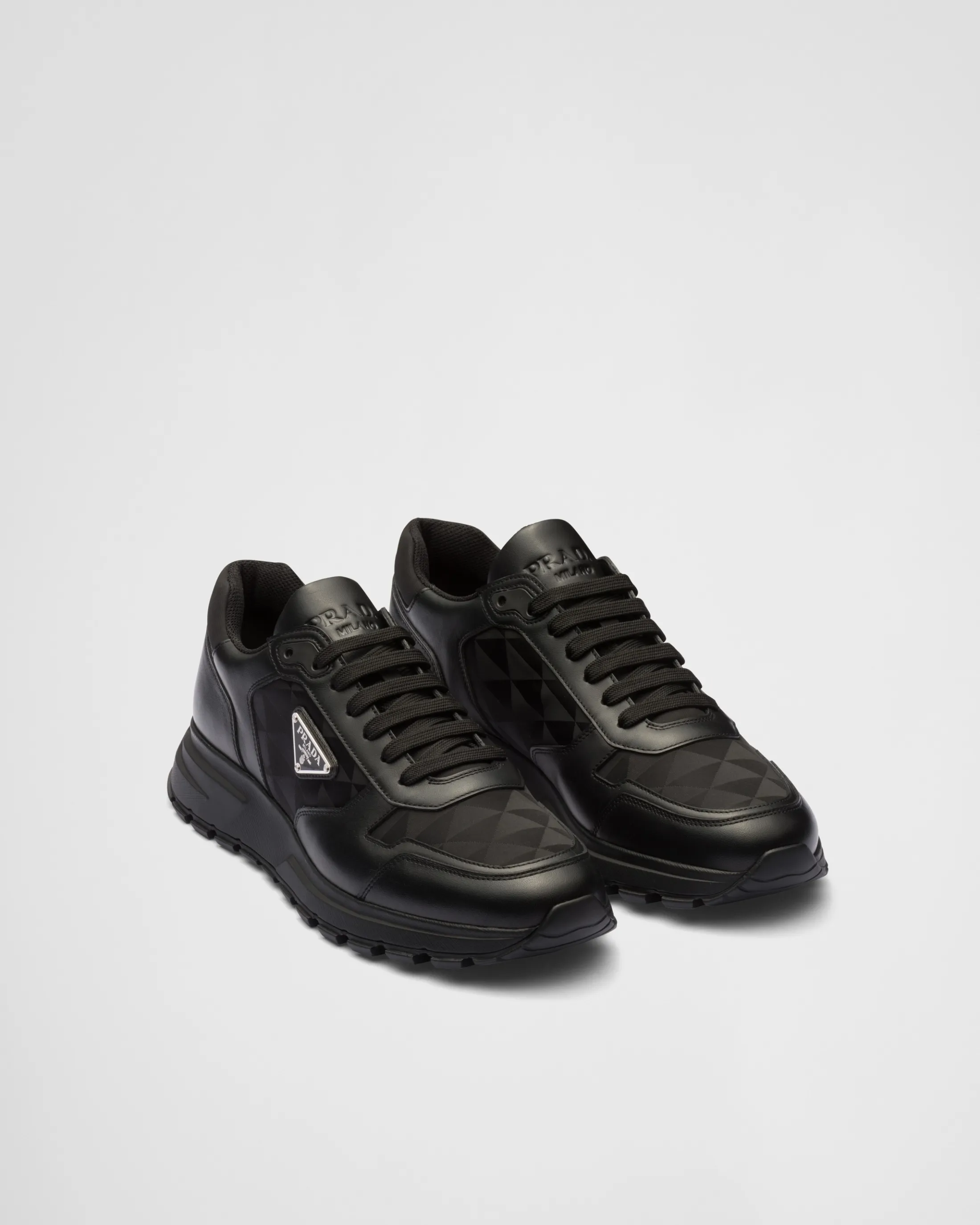 Prada Leather and Re-Nylon high-top sneakers Black Fashion