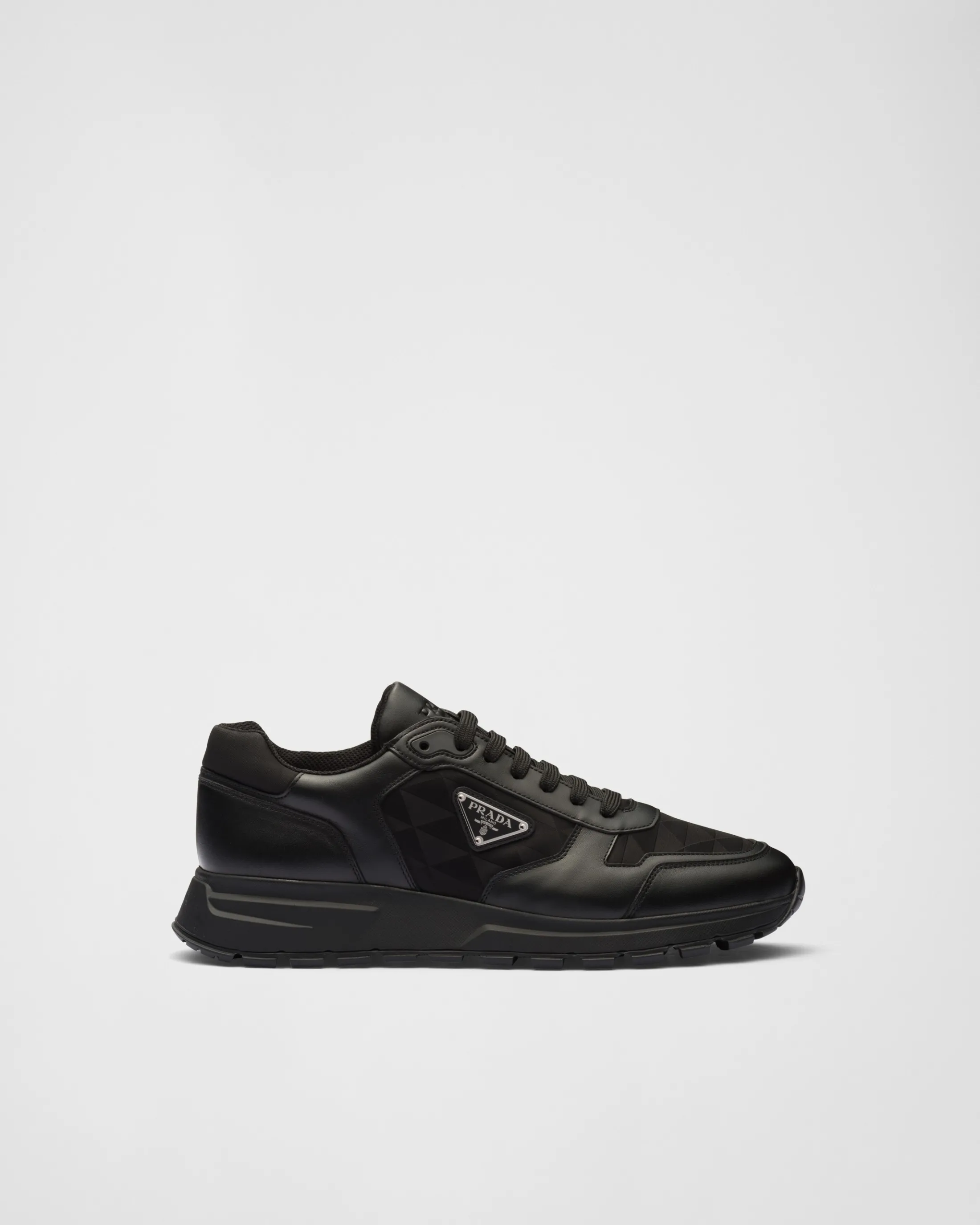 Prada Leather and Re-Nylon high-top sneakers Black Fashion