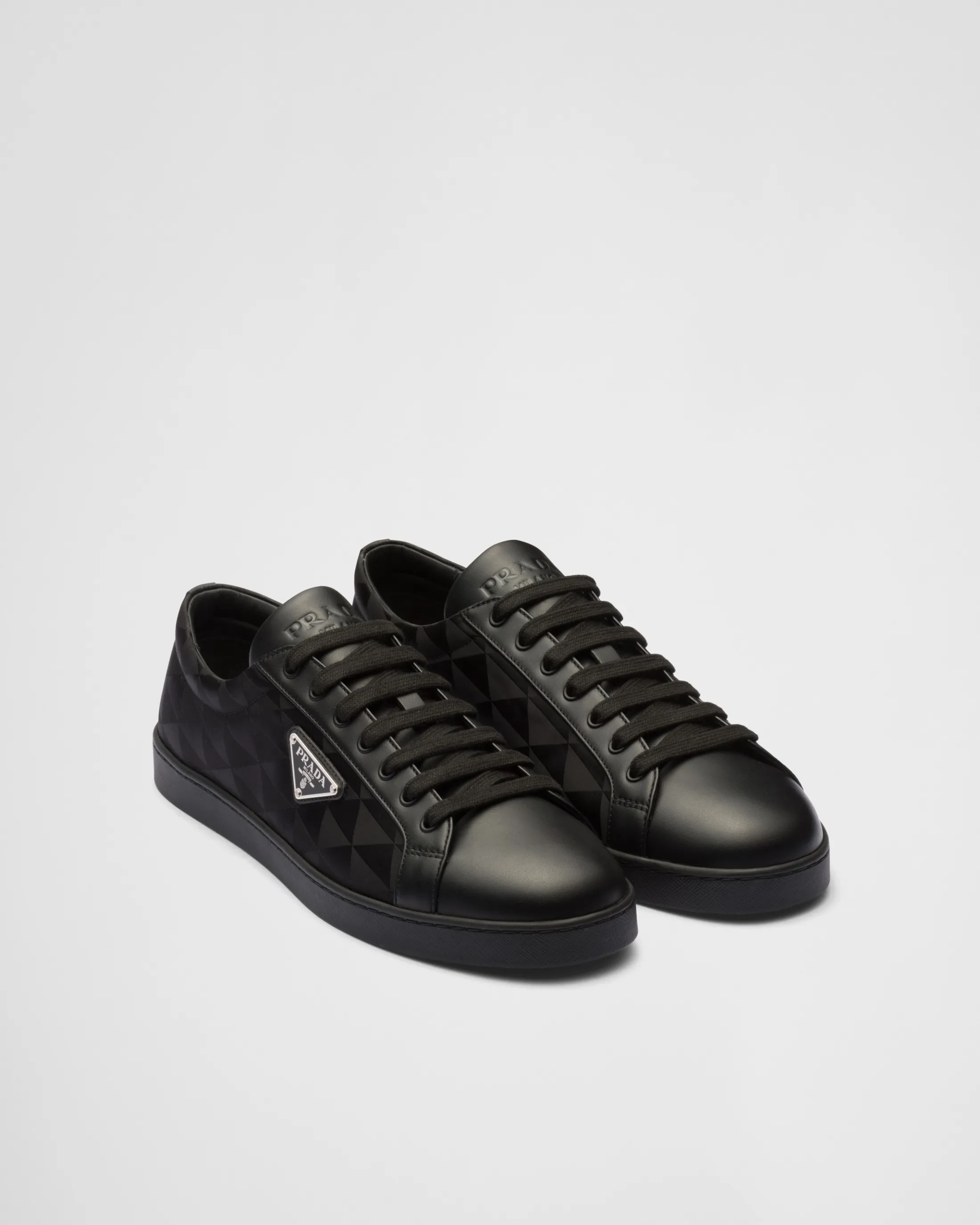 Prada Leather and Re-Nylon sneakers Black Best