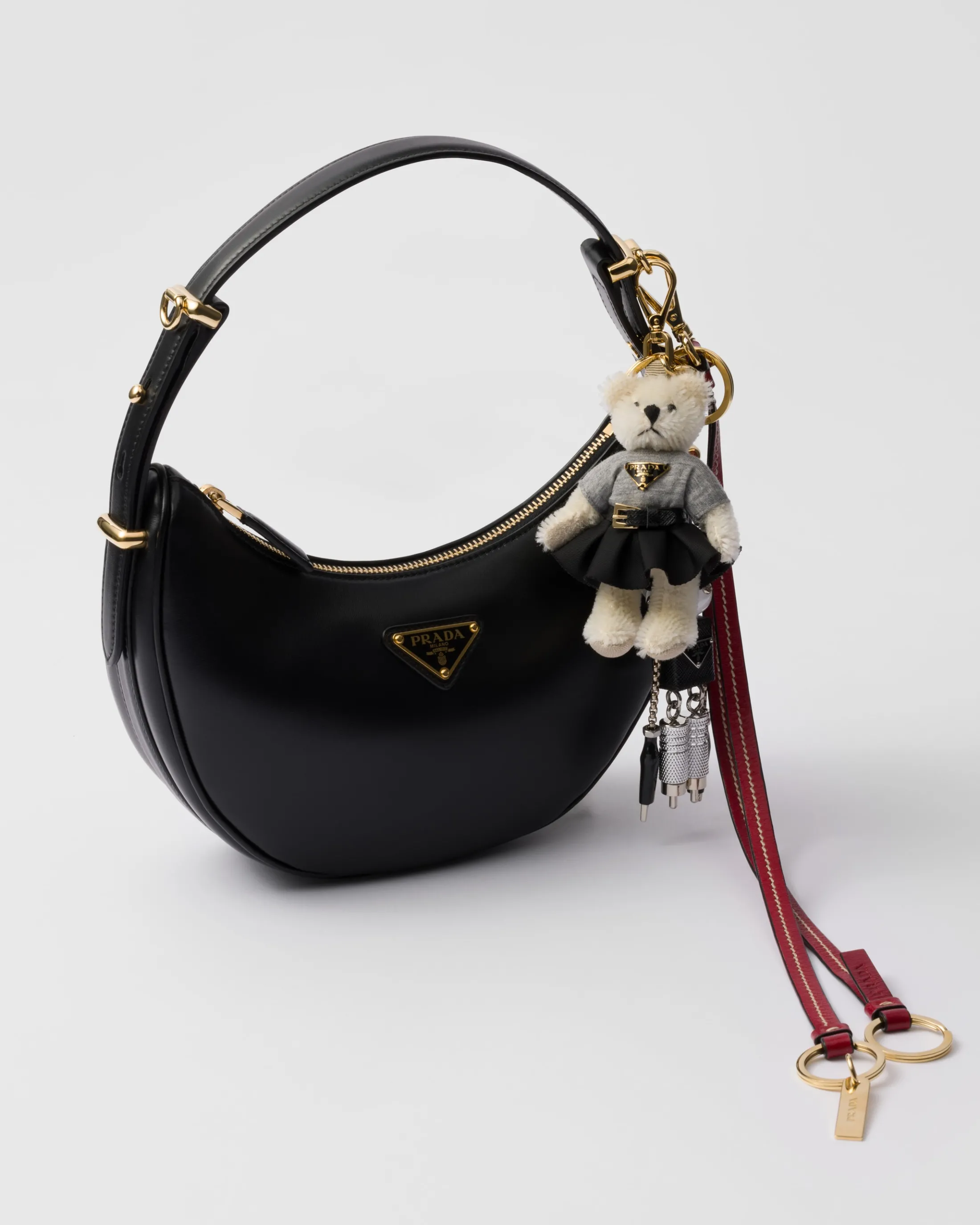 Prada Leather bag charm and keychain Rubyred Shop