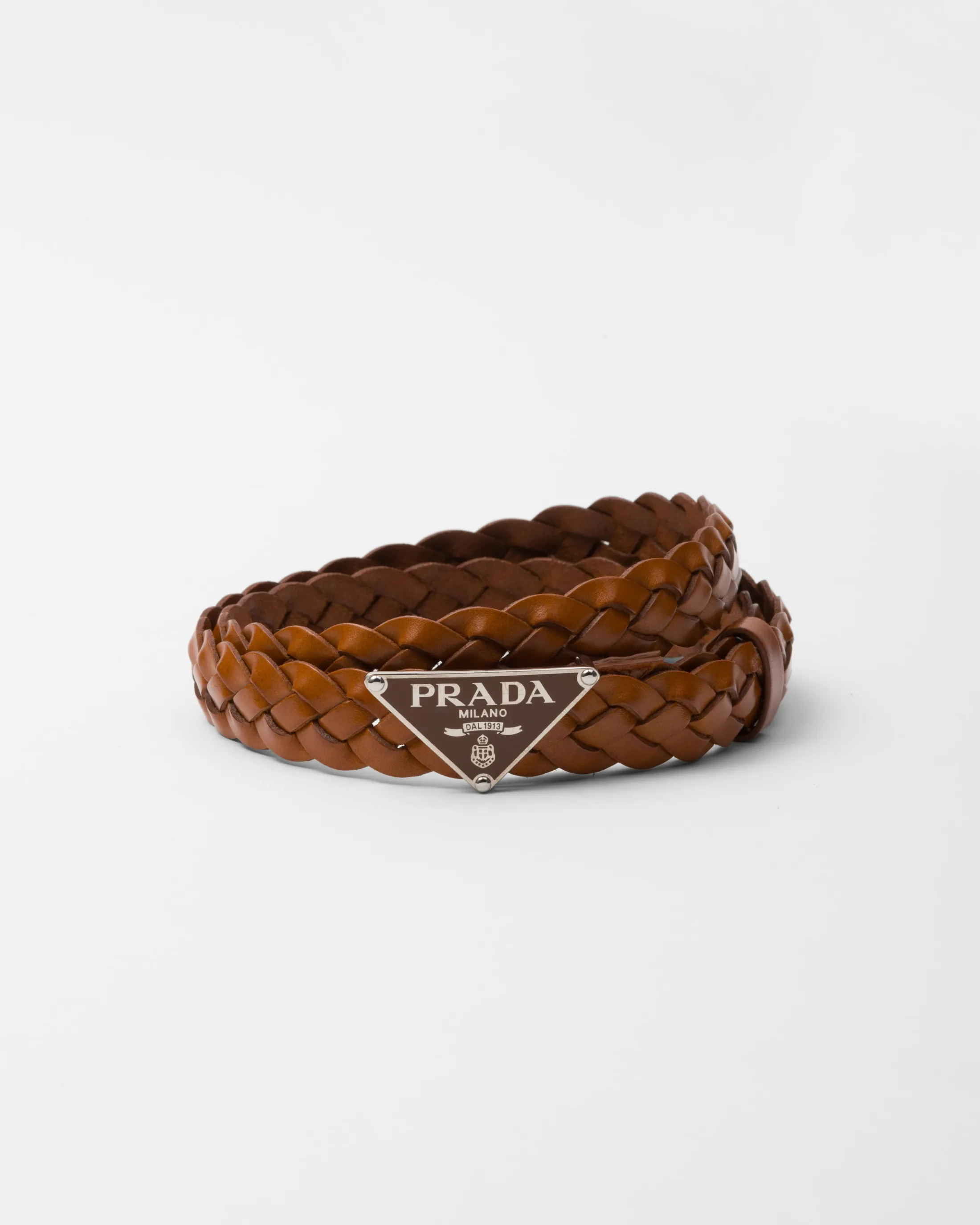 Prada Leather belt Cognac Cheap