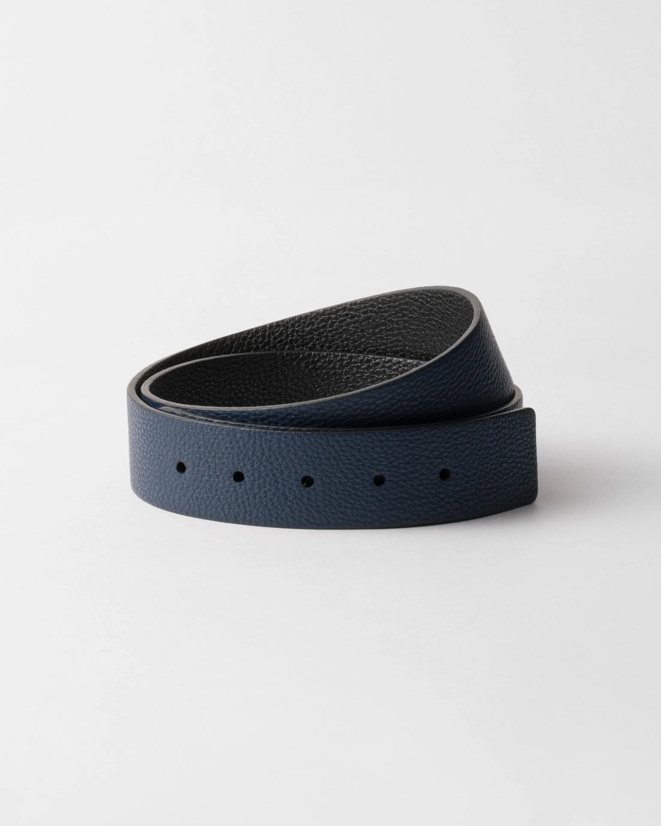 Prada Leather belt strap Balticblue/black Fashion