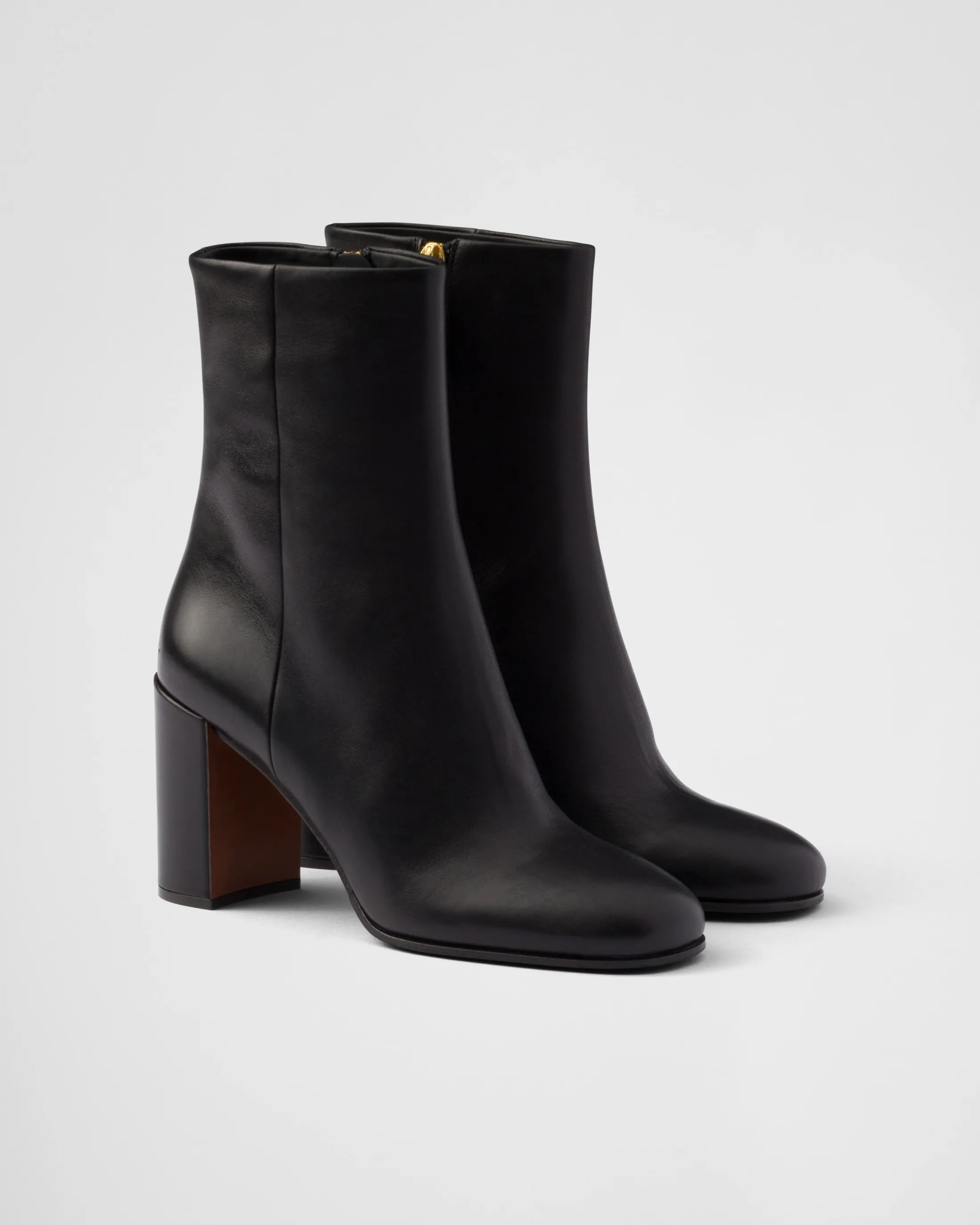 Prada Leather booties Black Discount