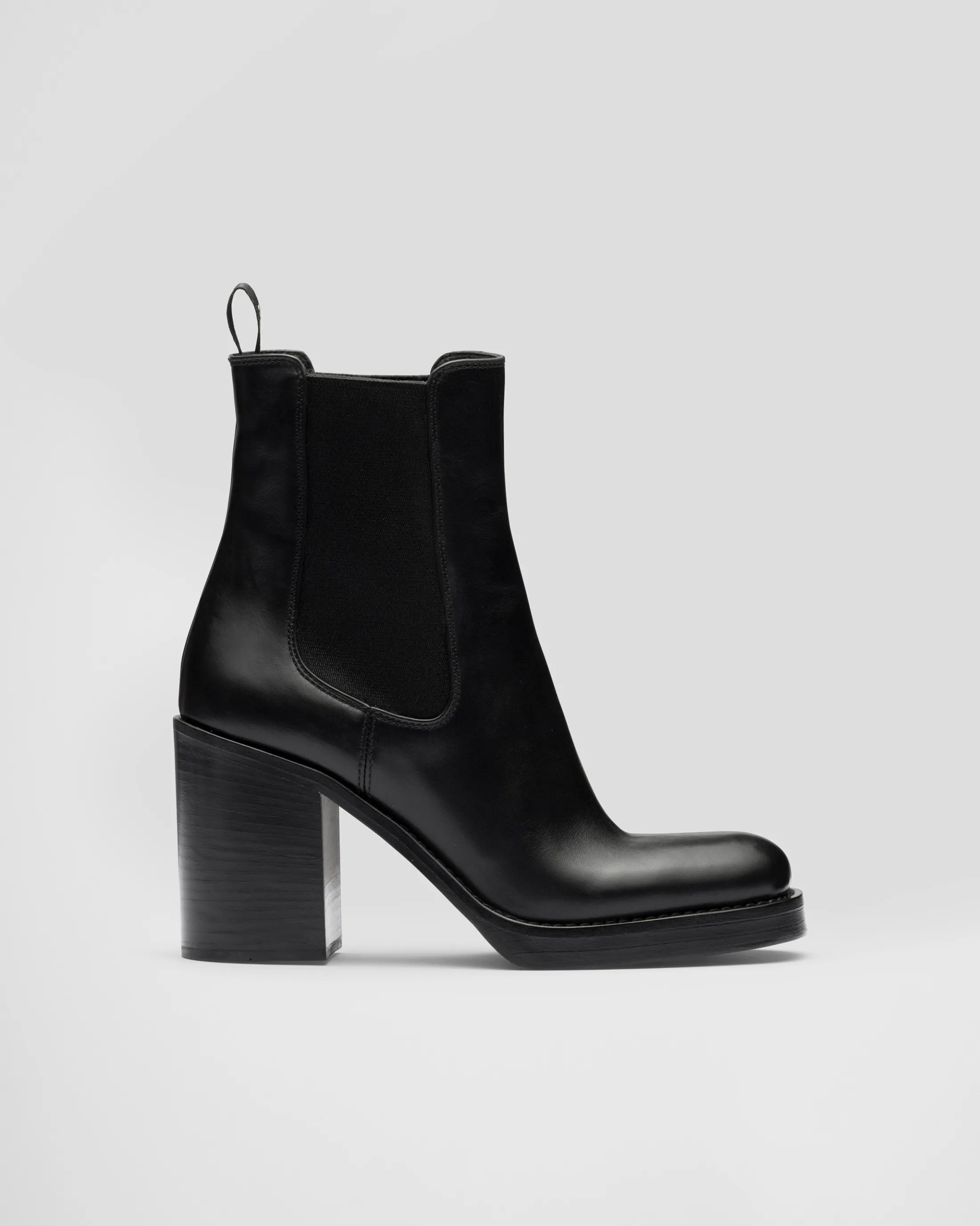 Prada Leather booties Black Best Sale