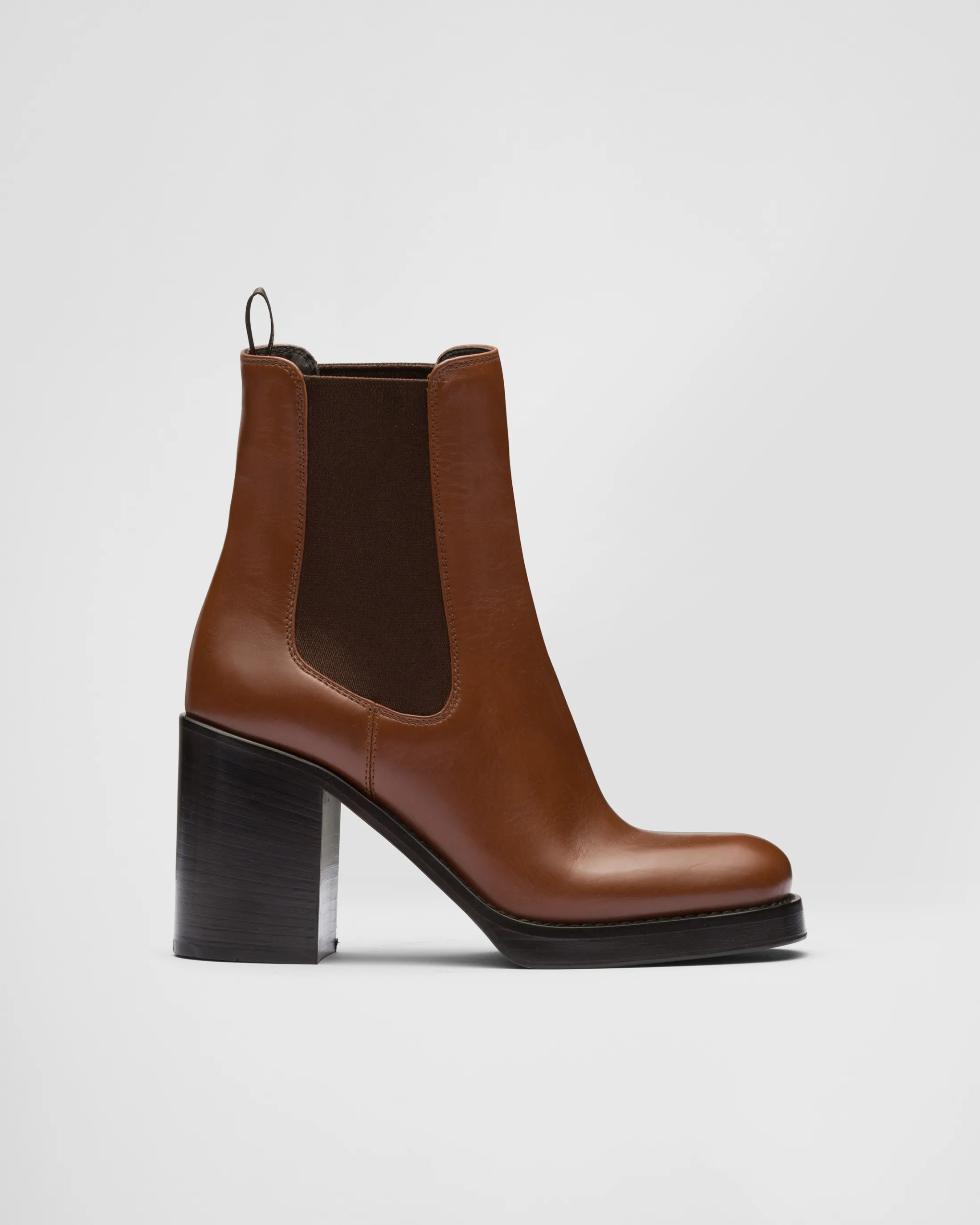 Prada Leather booties Cognac Cheap