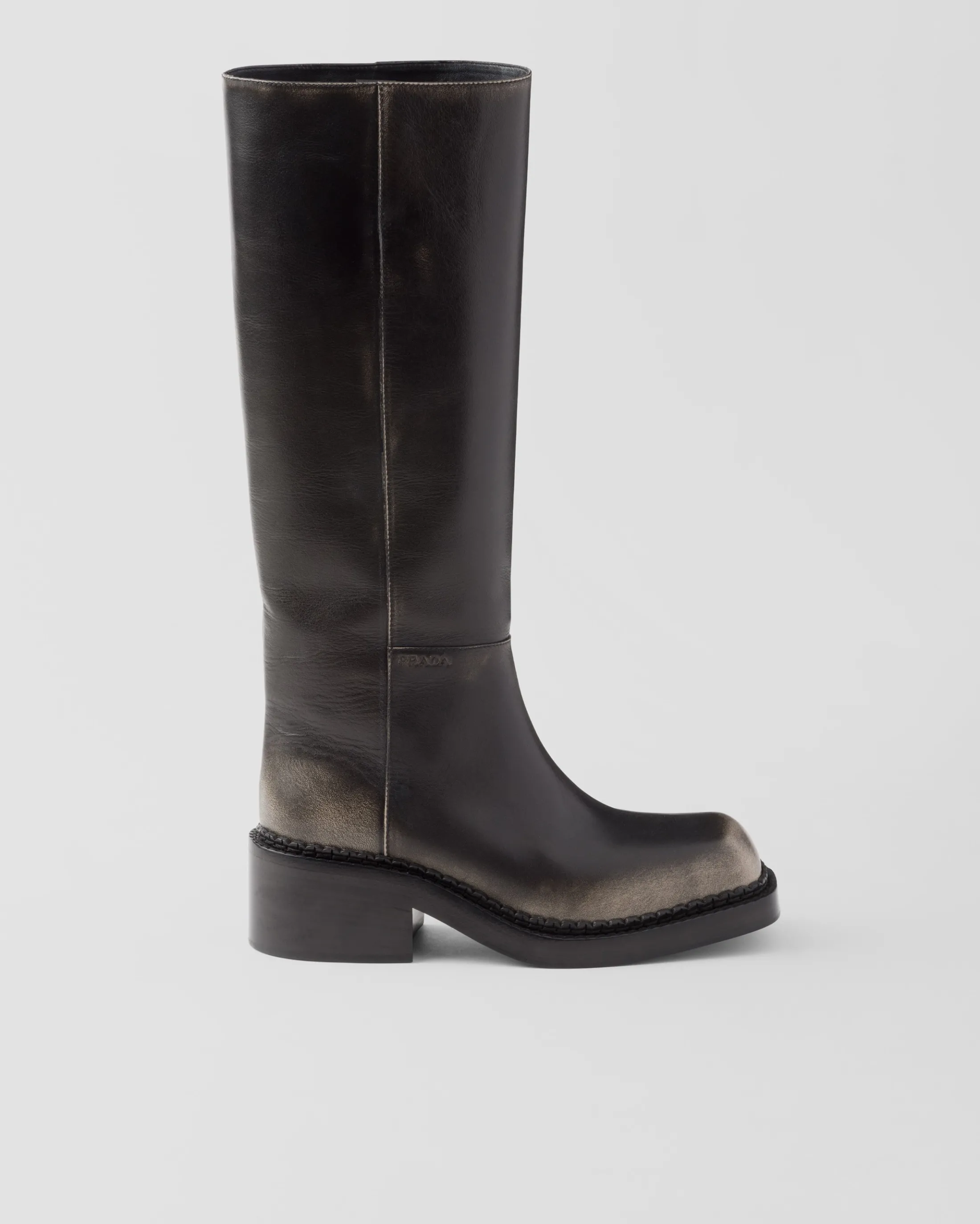 Prada Leather boots Black Flash Sale