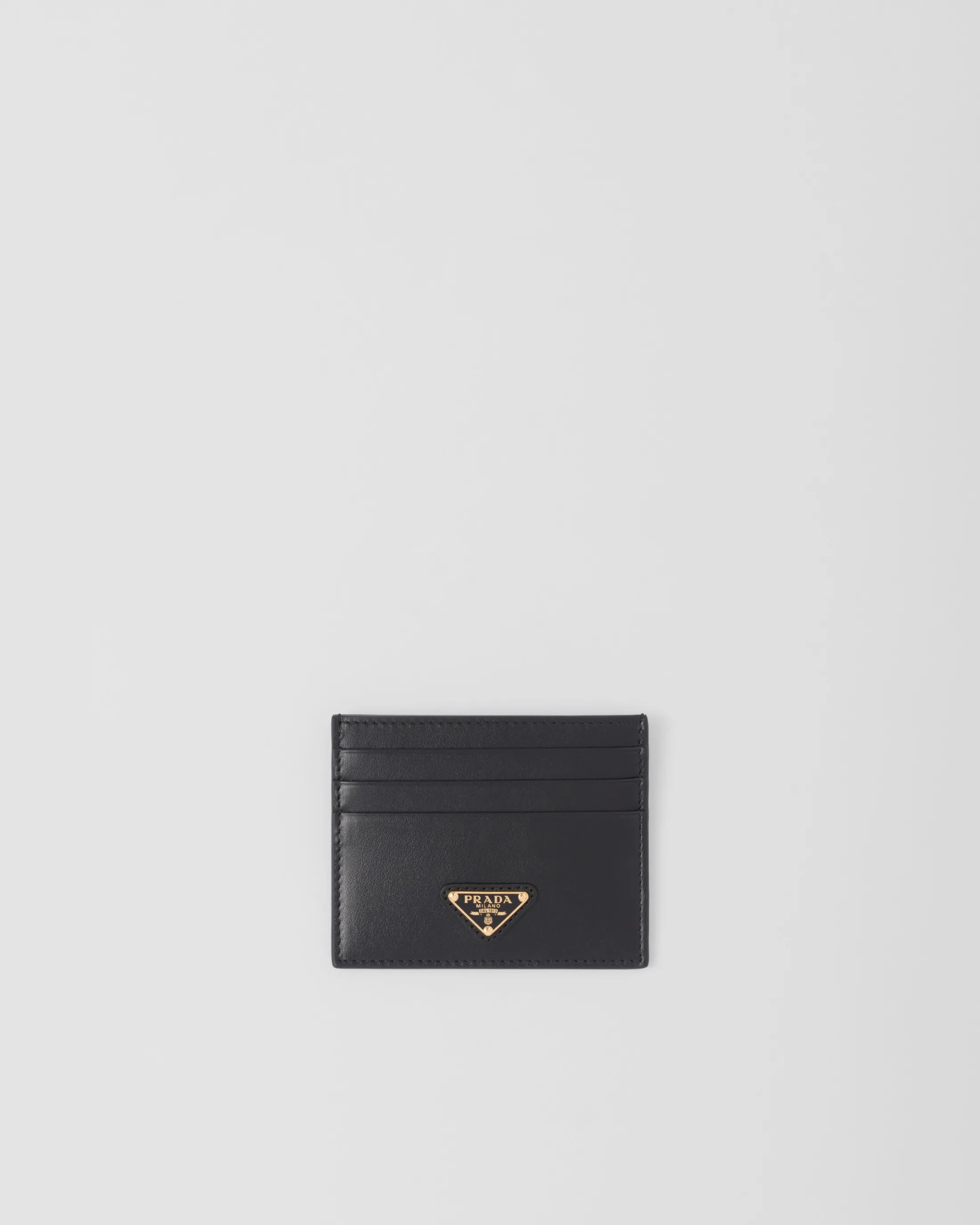 Prada Leather card holder Black Best Sale