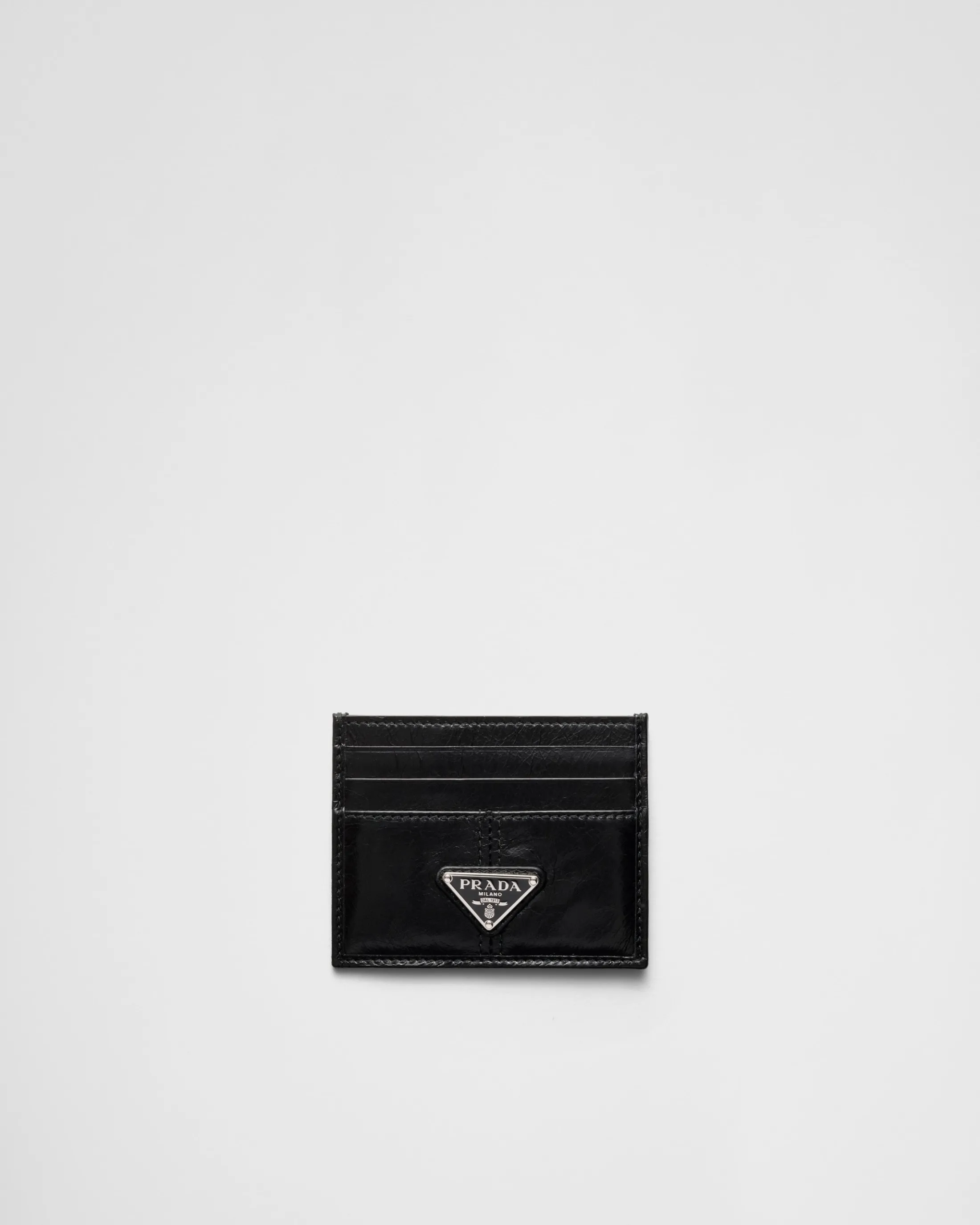 Prada Leather card holder Black New