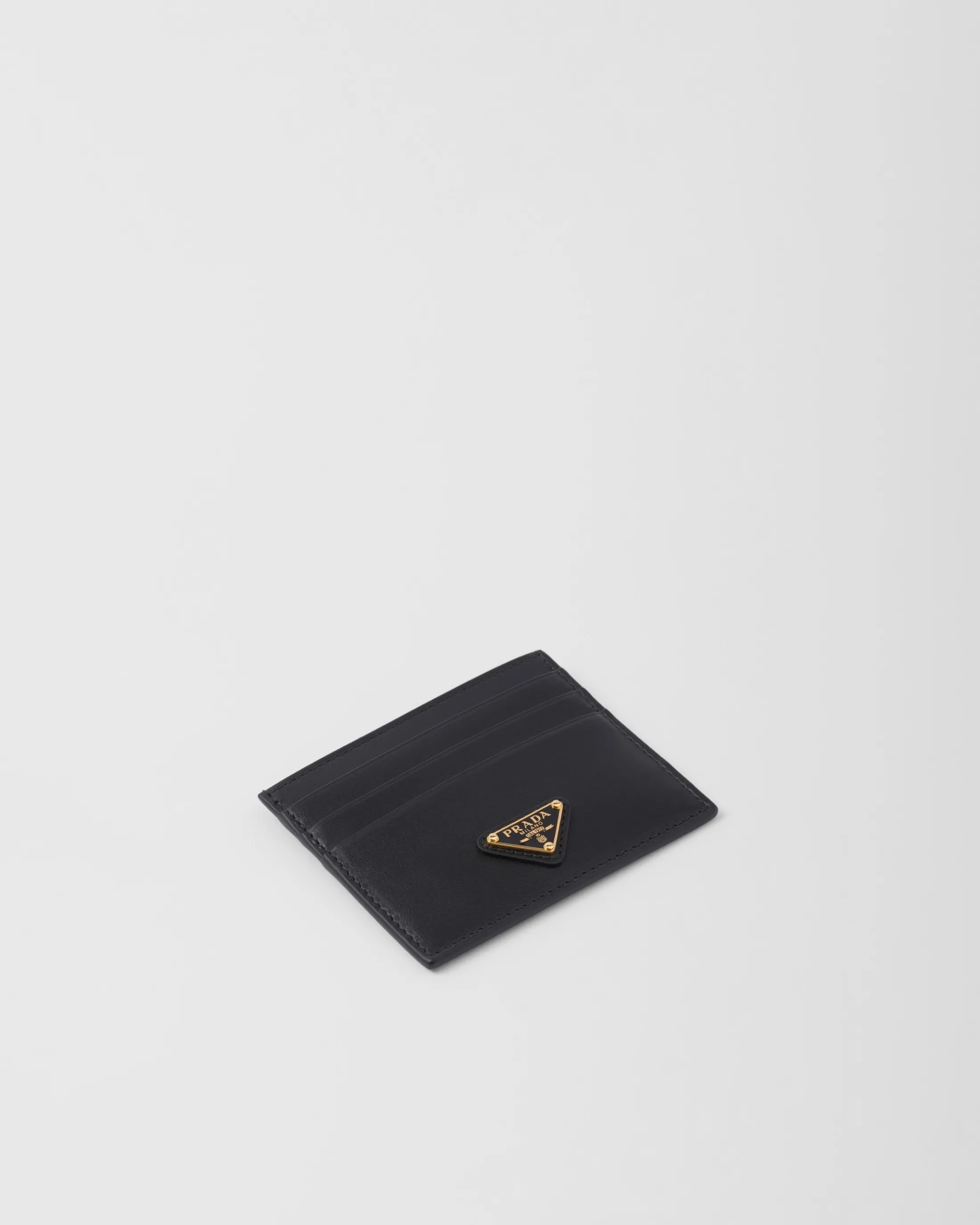 Prada Leather card holder Black Best Sale