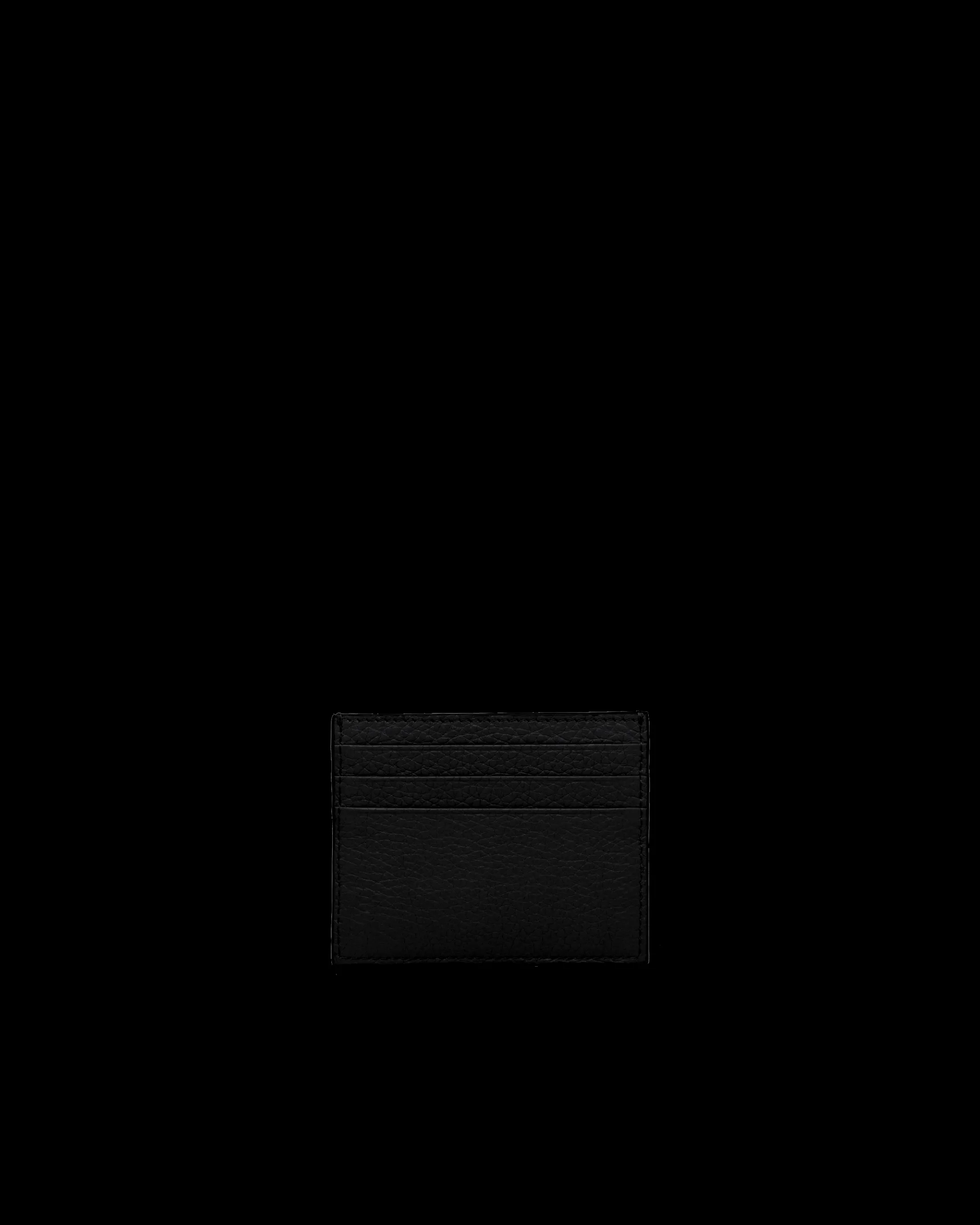 Prada Leather card holder Black Flash Sale