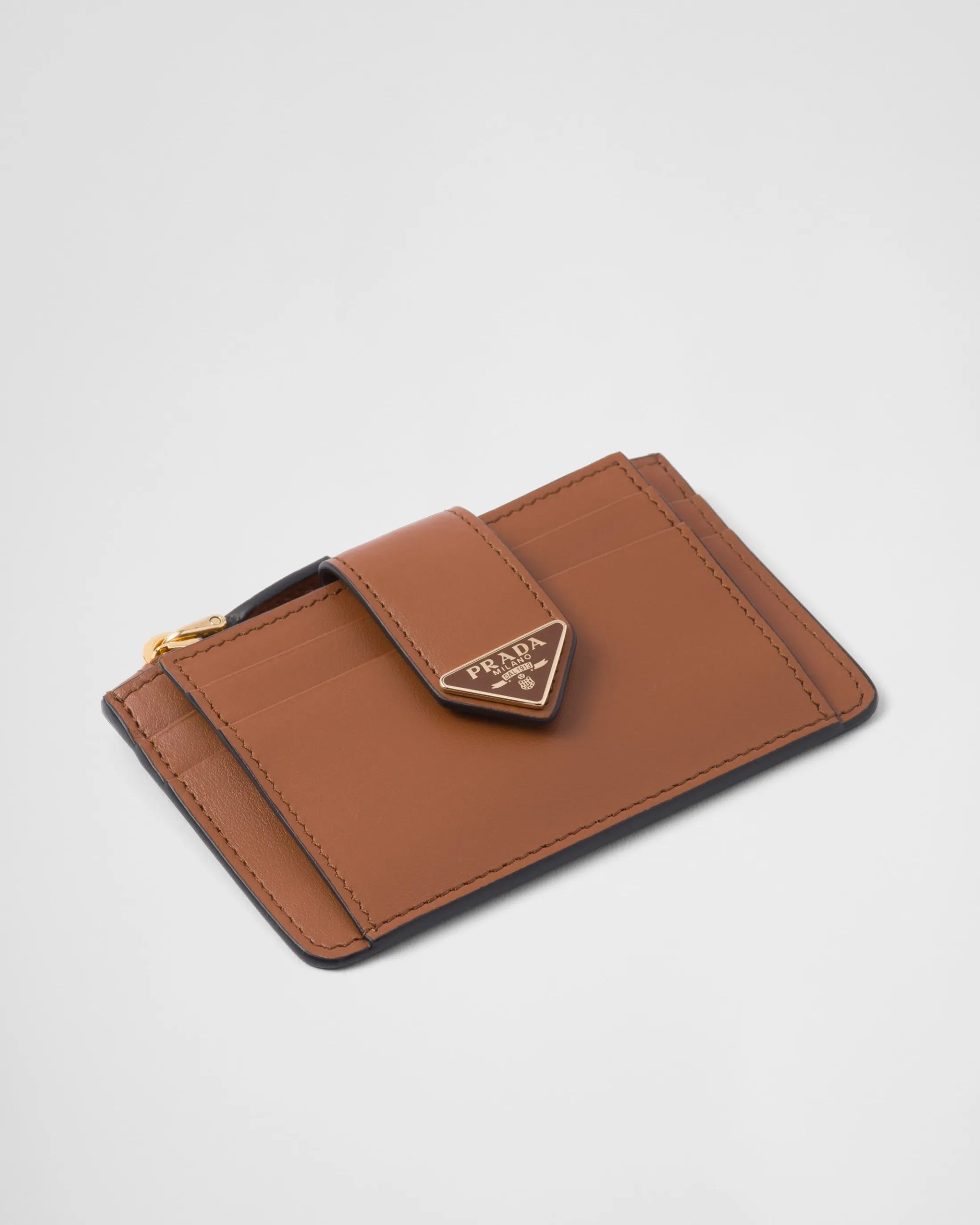 Prada Leather card holder Cognac Online