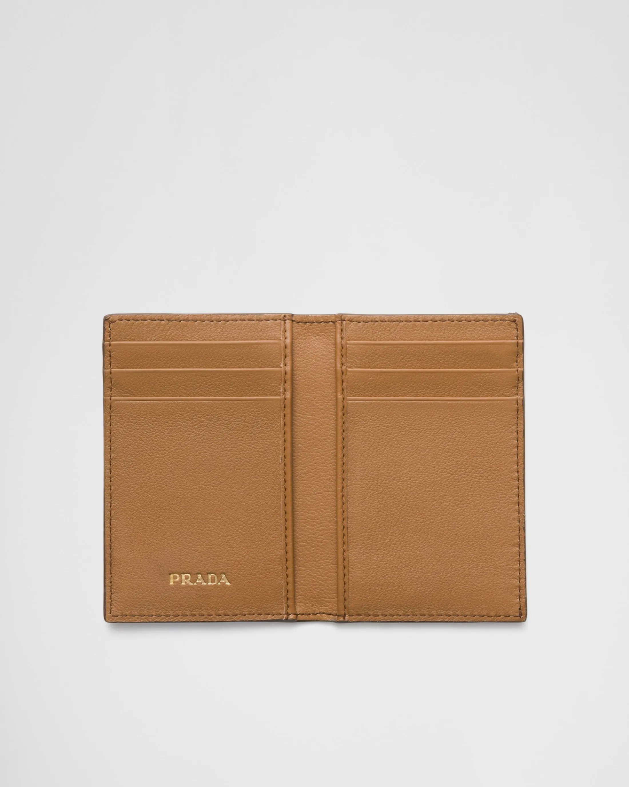 Prada Leather card holder Caramel Outlet