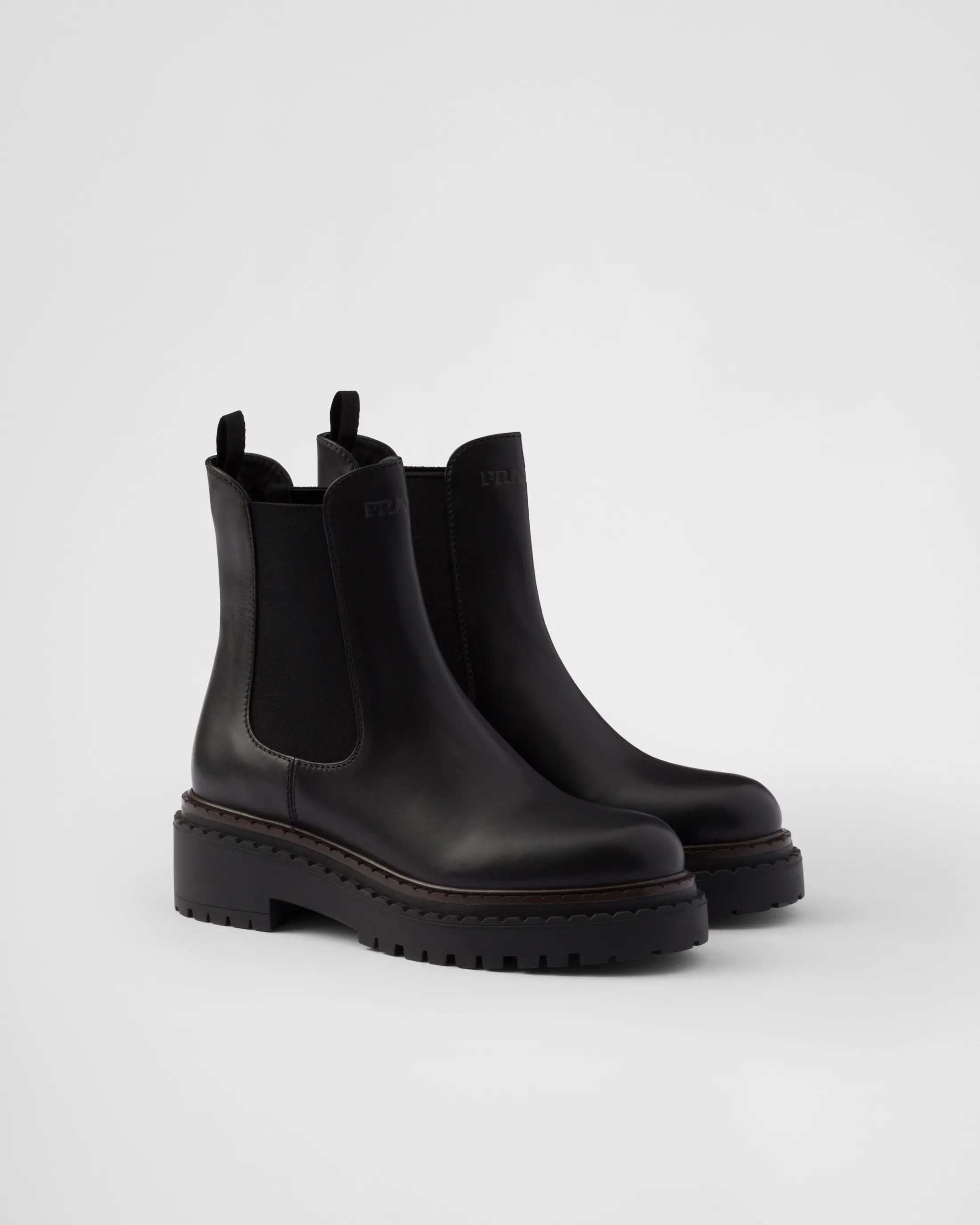 Prada Leather Chelsea boots Black Best Sale