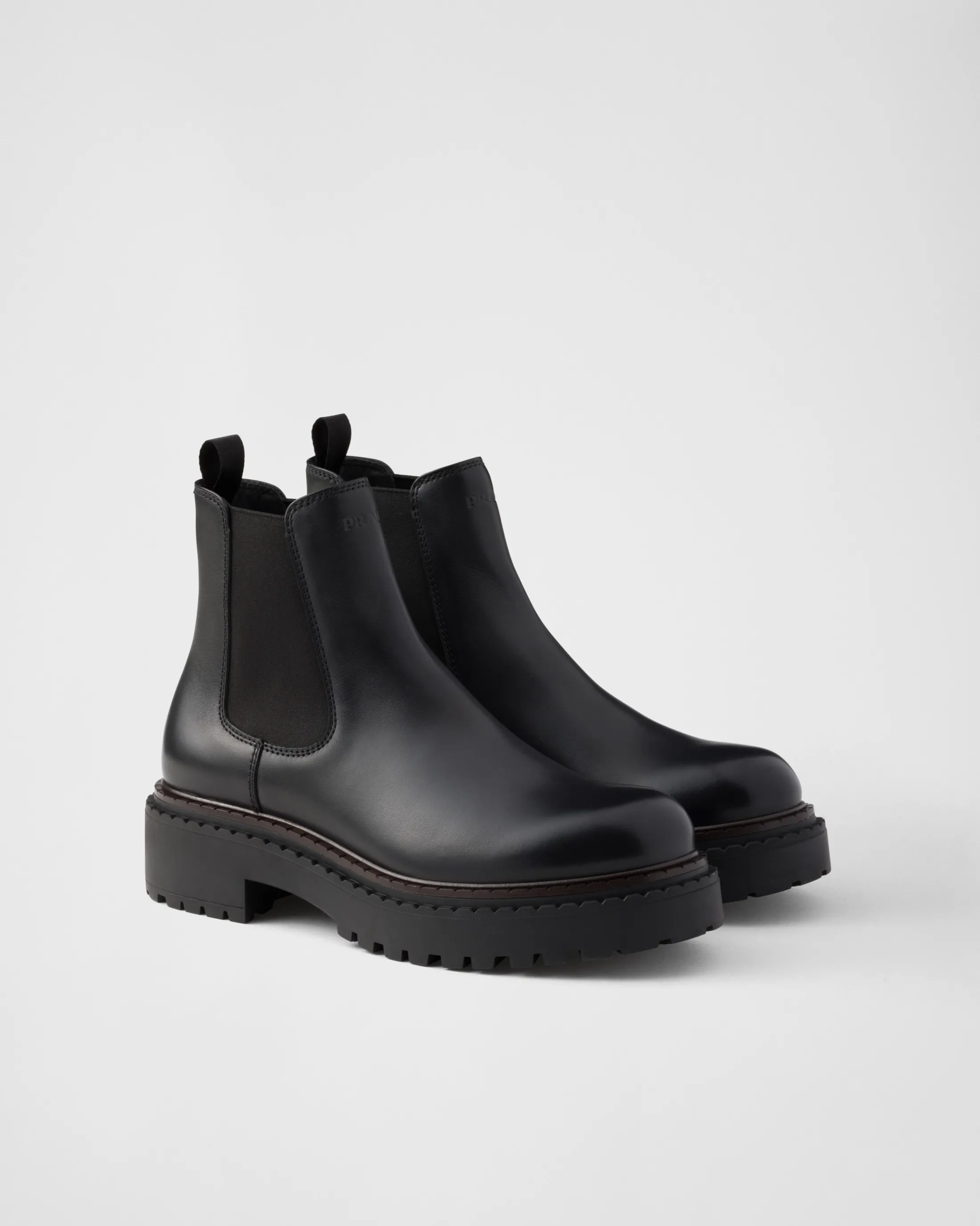 Prada Leather Chelsea boots Black Cheap