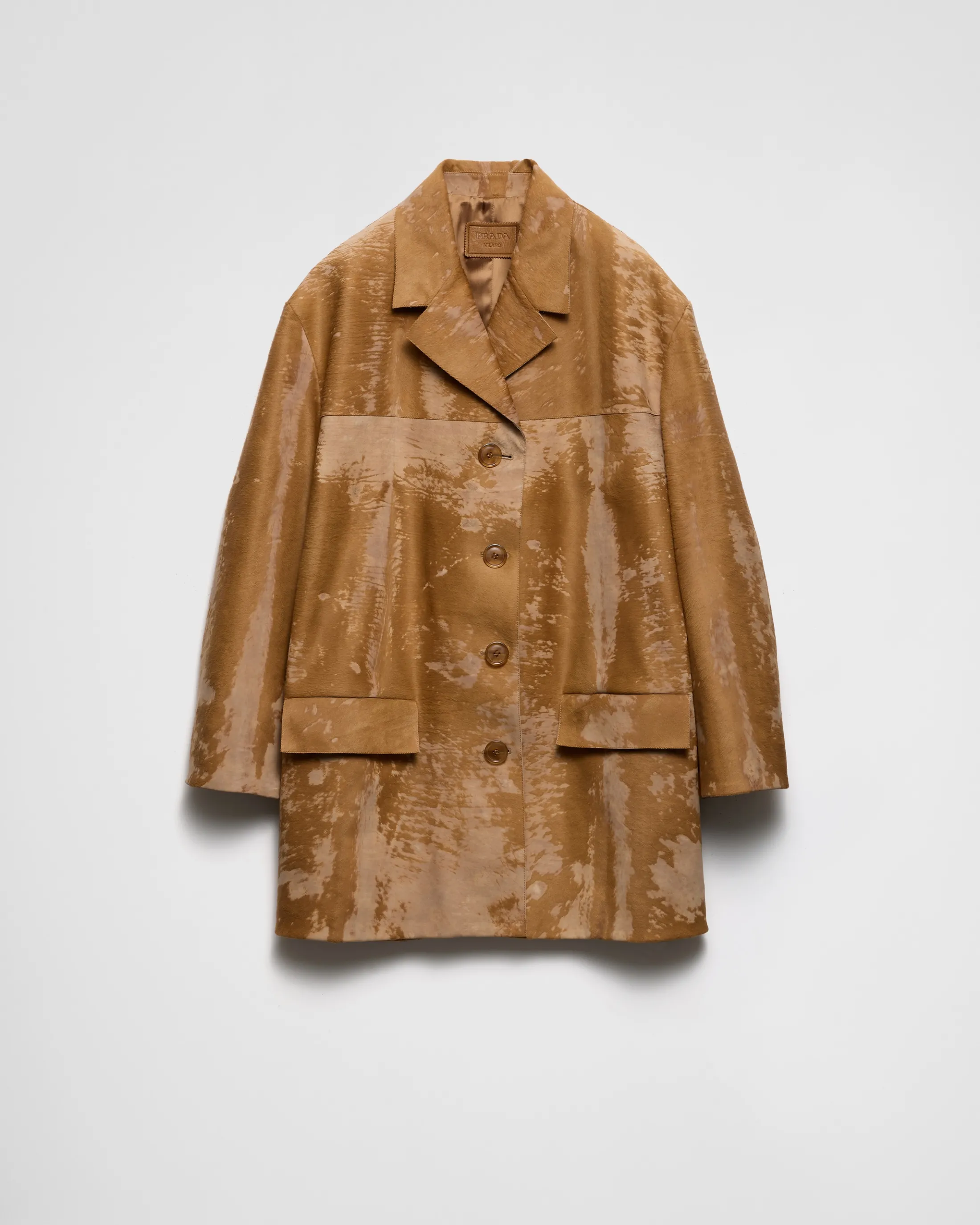 Prada Leather coat Caramel Flash Sale