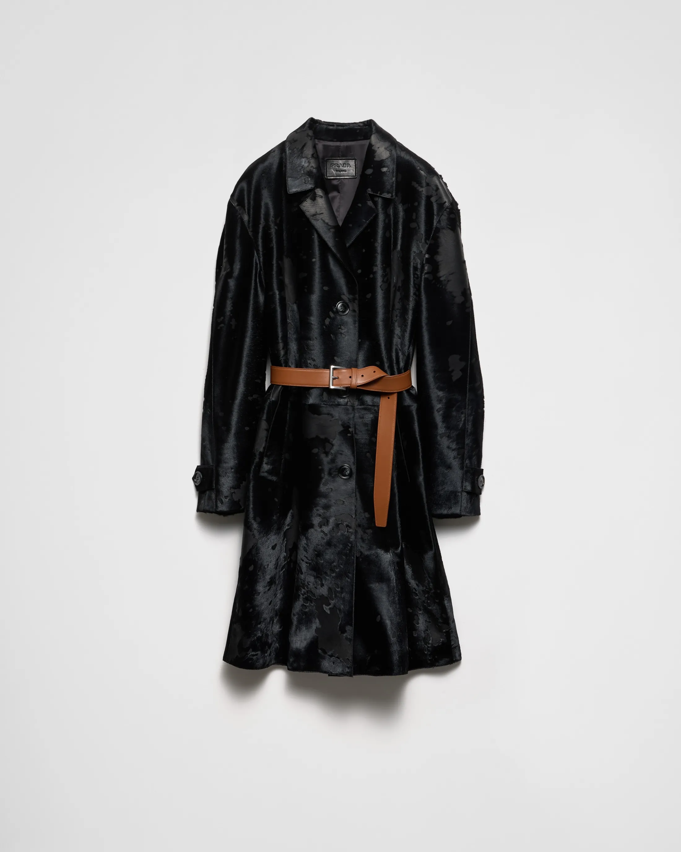 Prada Leather coat Black Best Sale