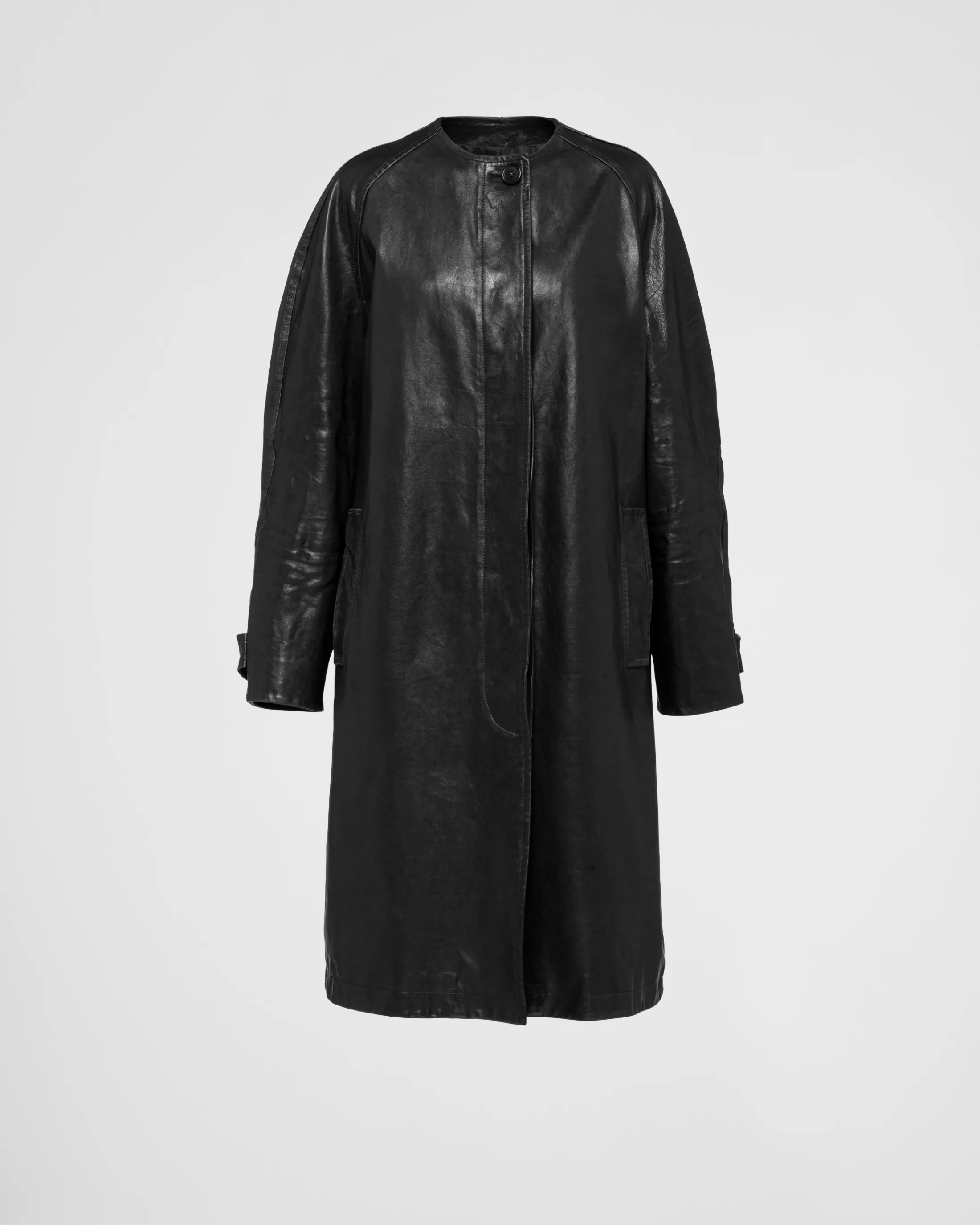 Prada Leather coat Black Cheap