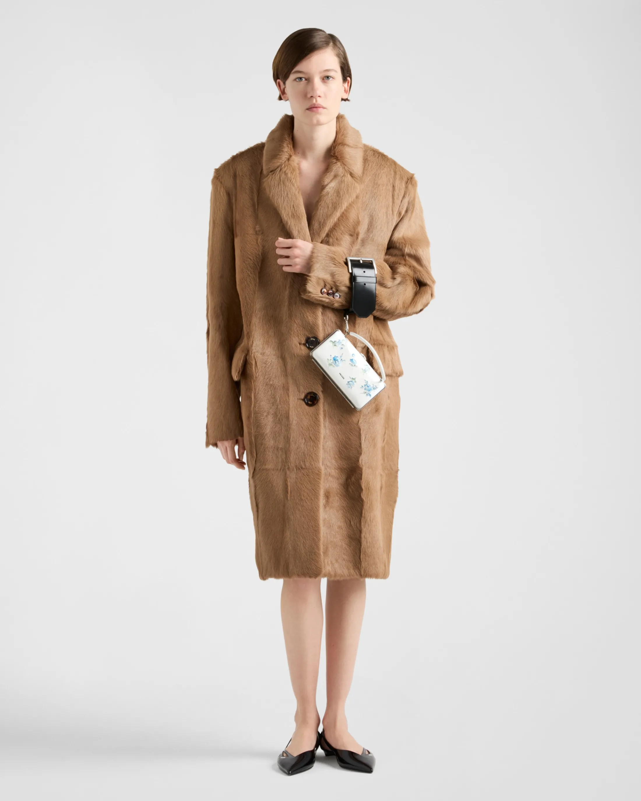 Prada Leather coat Corkbeige Cheap