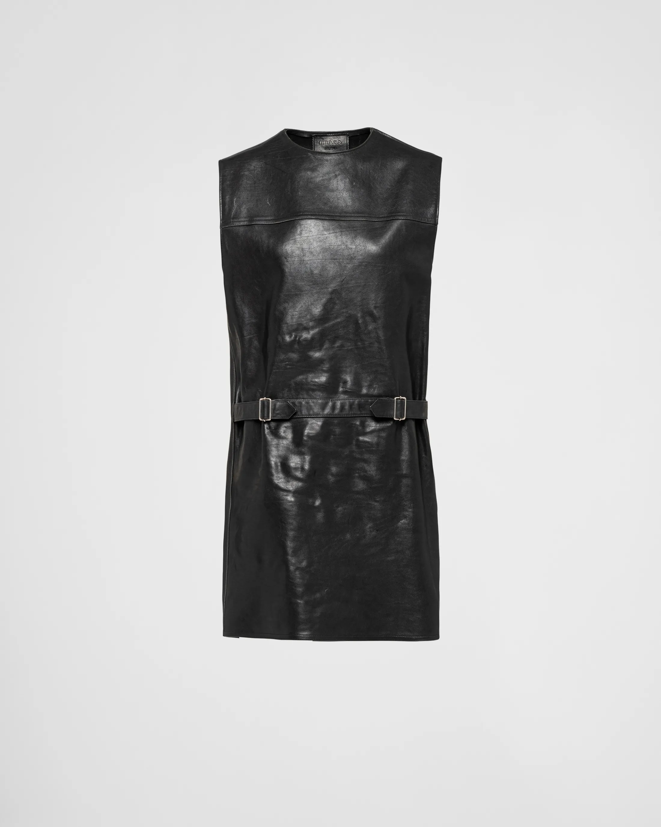 Prada Leather dress Black Best Sale