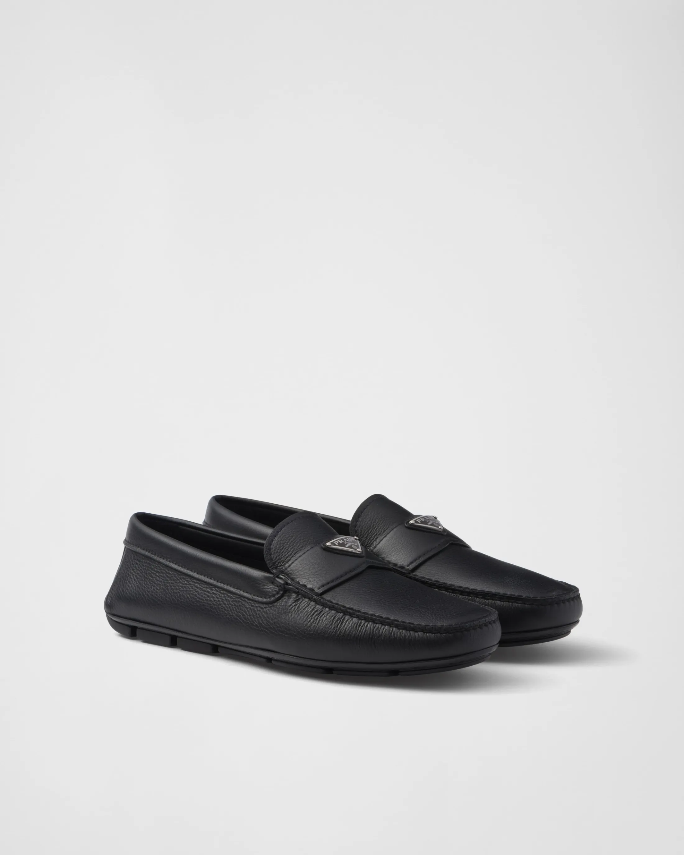 Prada Leather driving shoes Black Discount