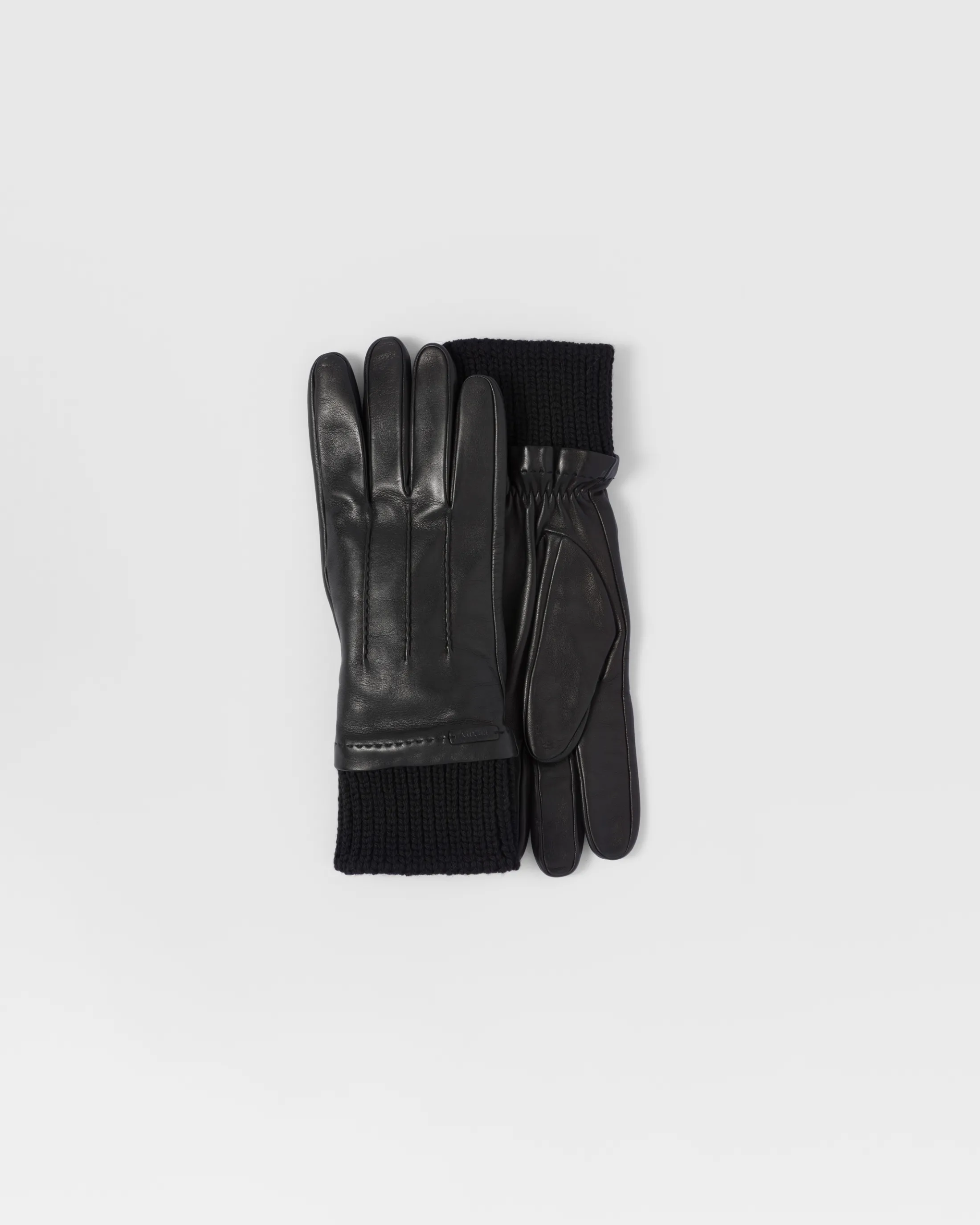 Prada Leather Gloves Black Sale