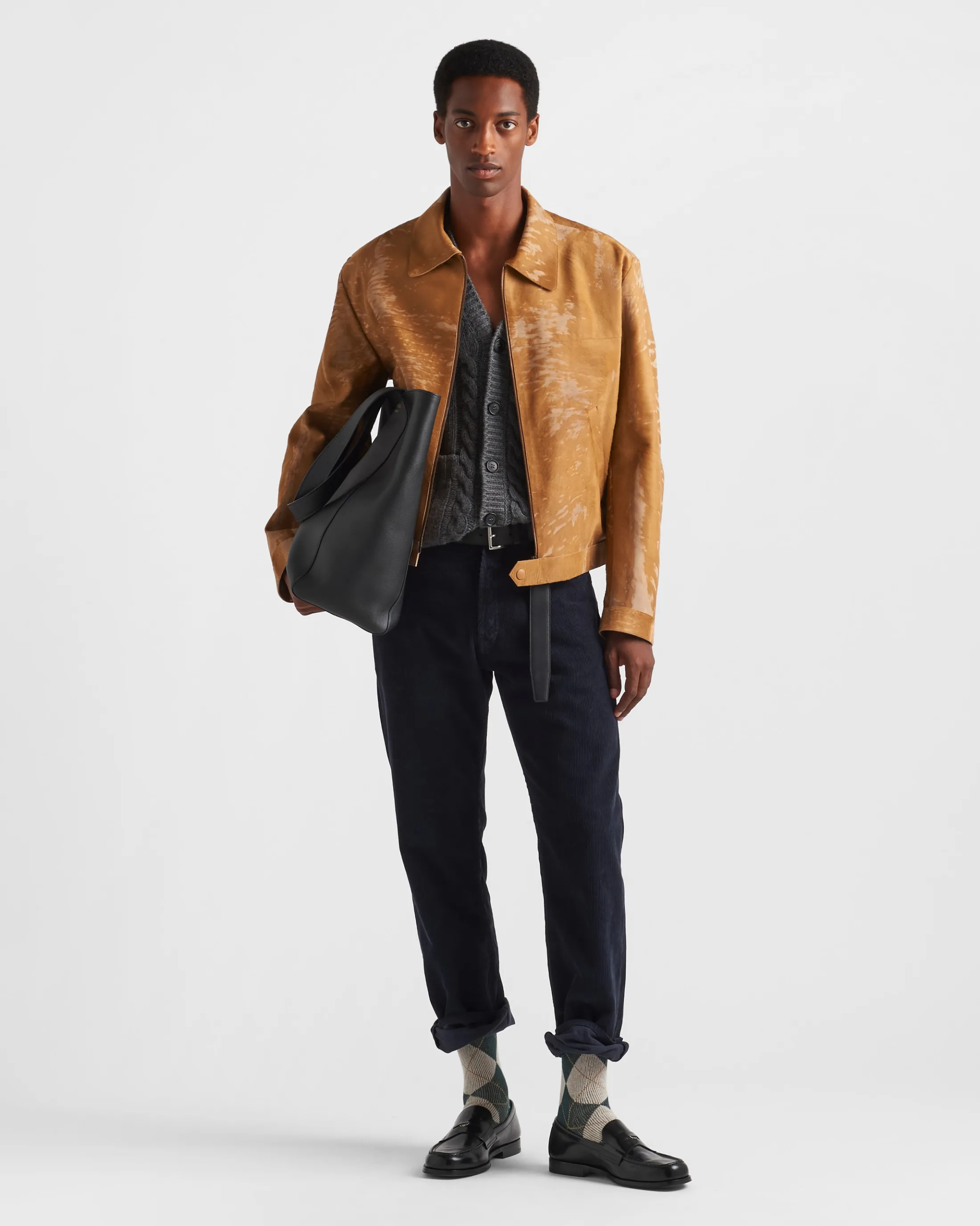 Prada Leather jacket Caramel Flash Sale