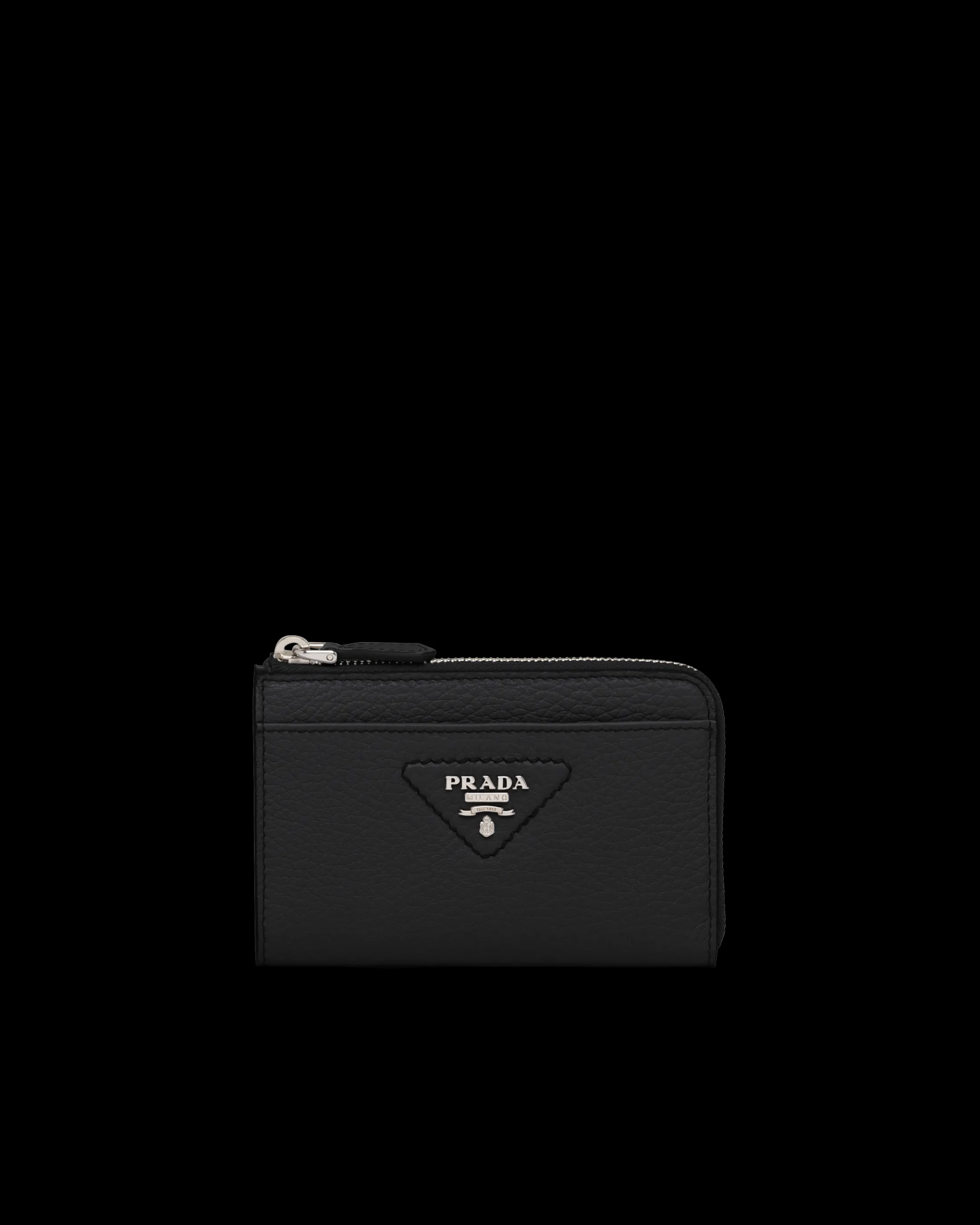 Prada Leather key case Black Flash Sale