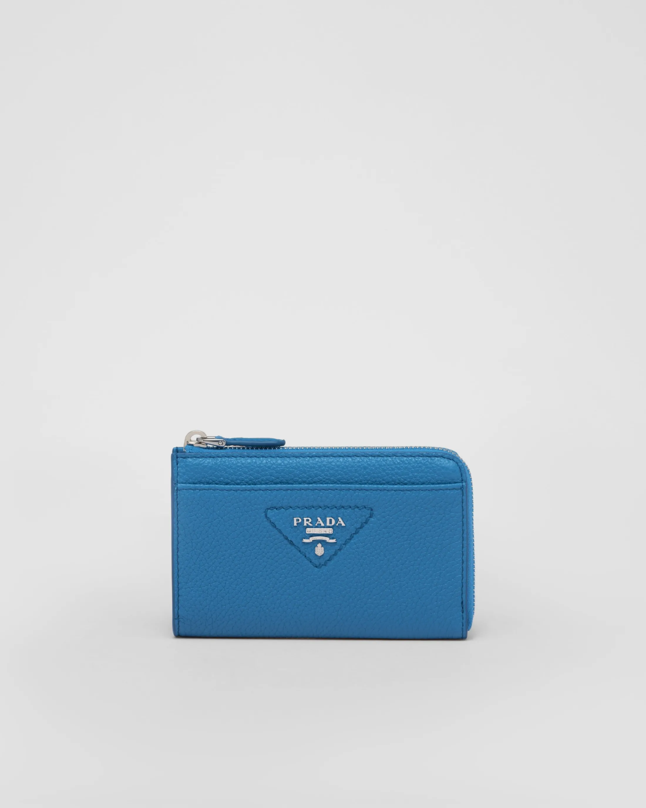 Prada Leather key case Lightblue Best Sale