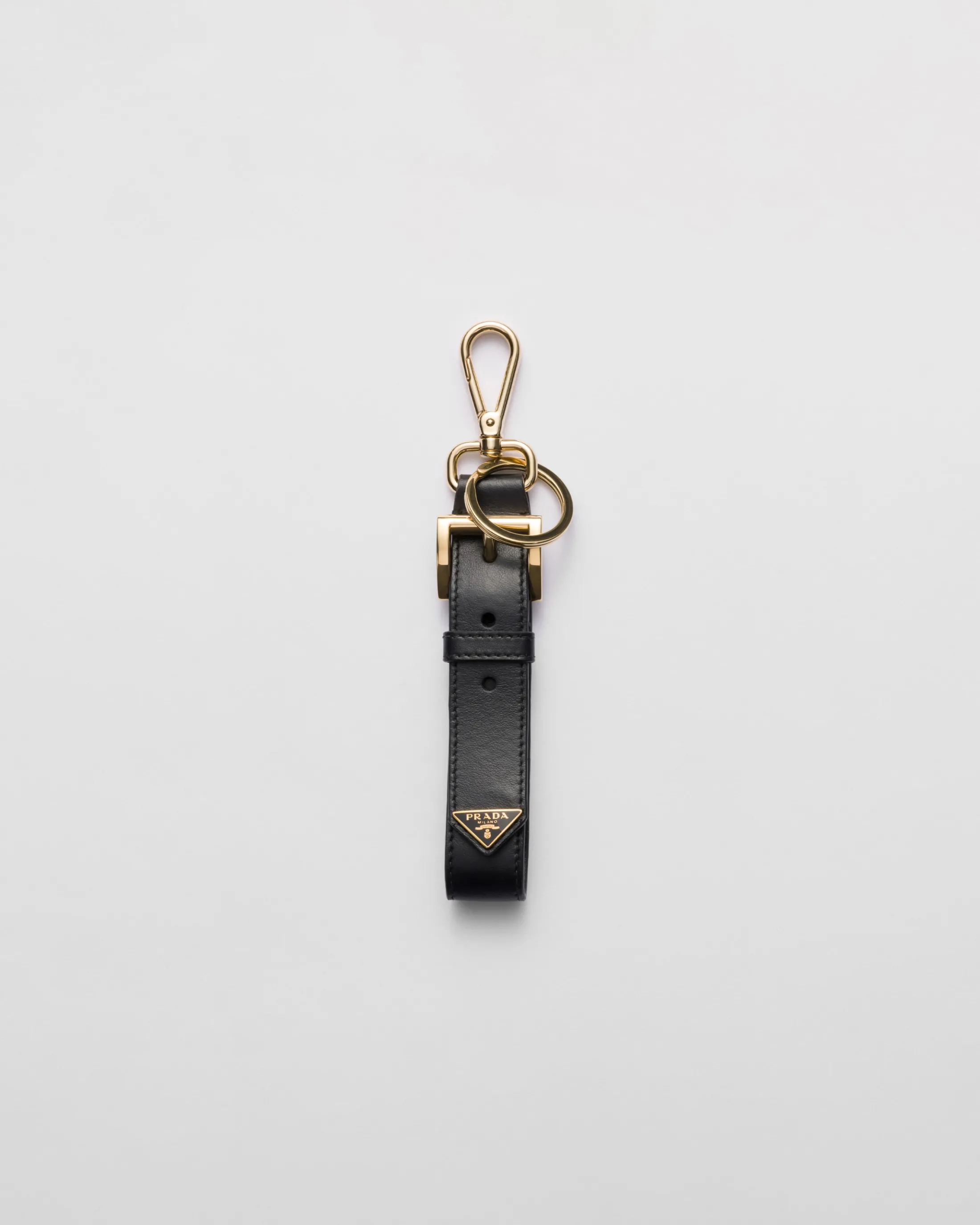 Prada Leather key ring Black Fashion