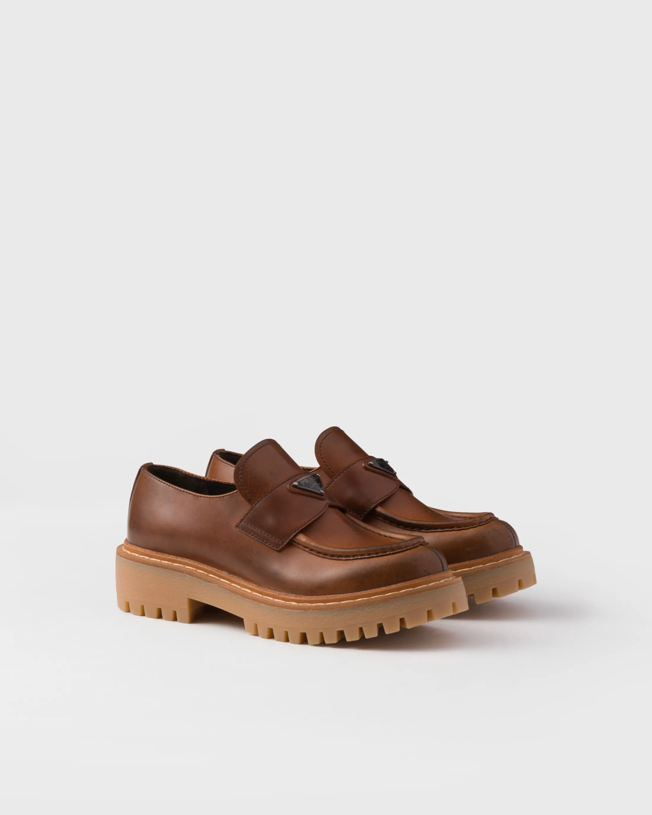 Prada Leather loafers Cognac Store