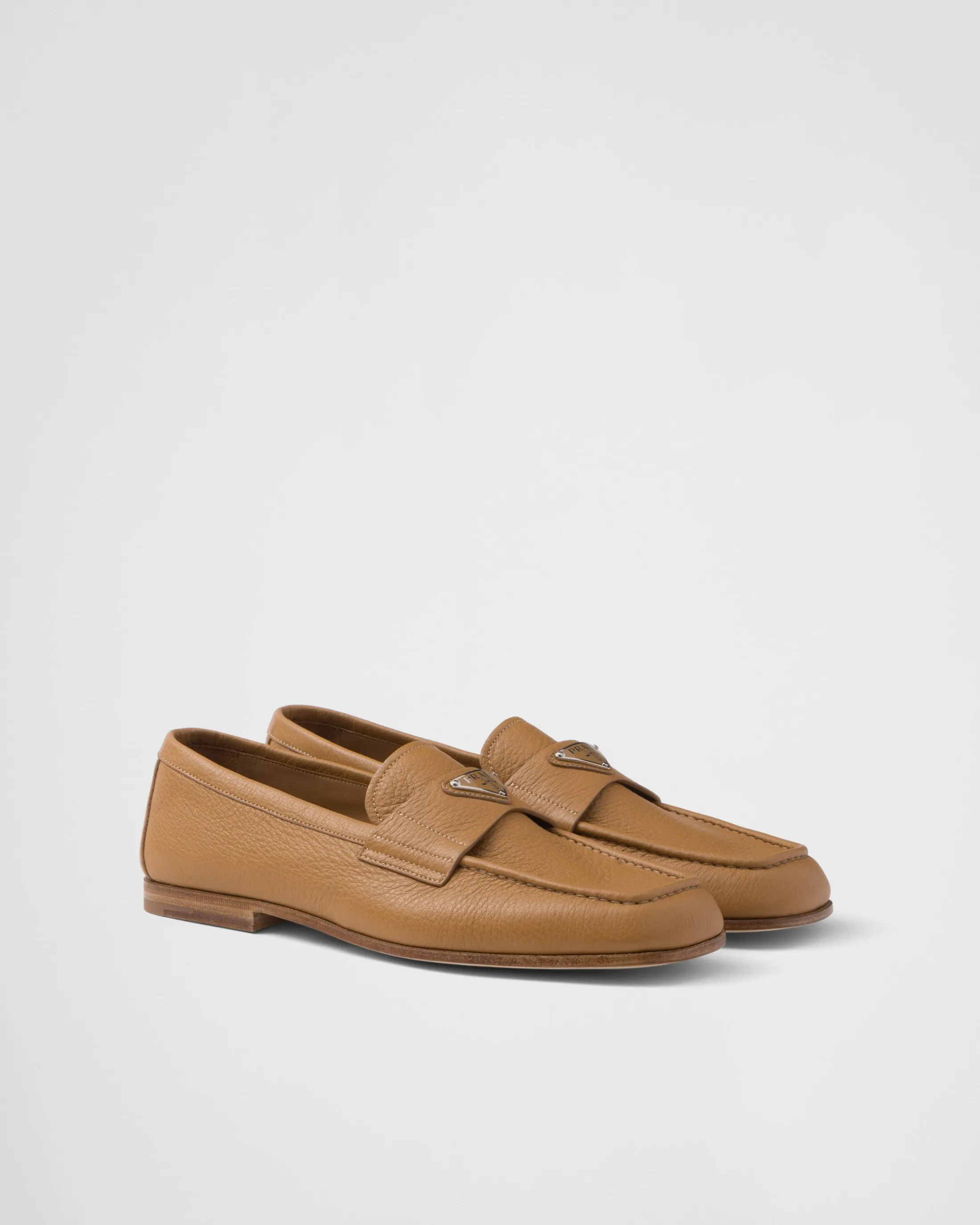 Prada Leather loafers Natural Best Sale