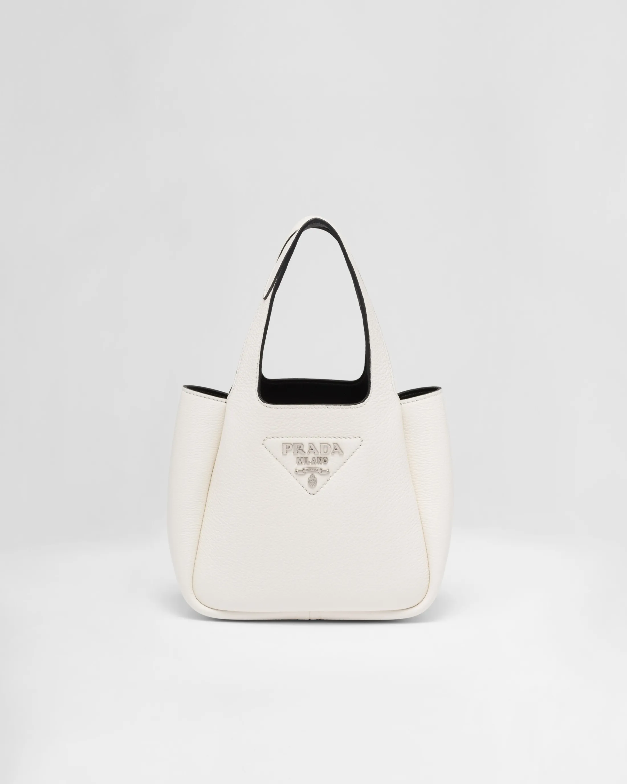 Prada Leather mini bag White/black Online