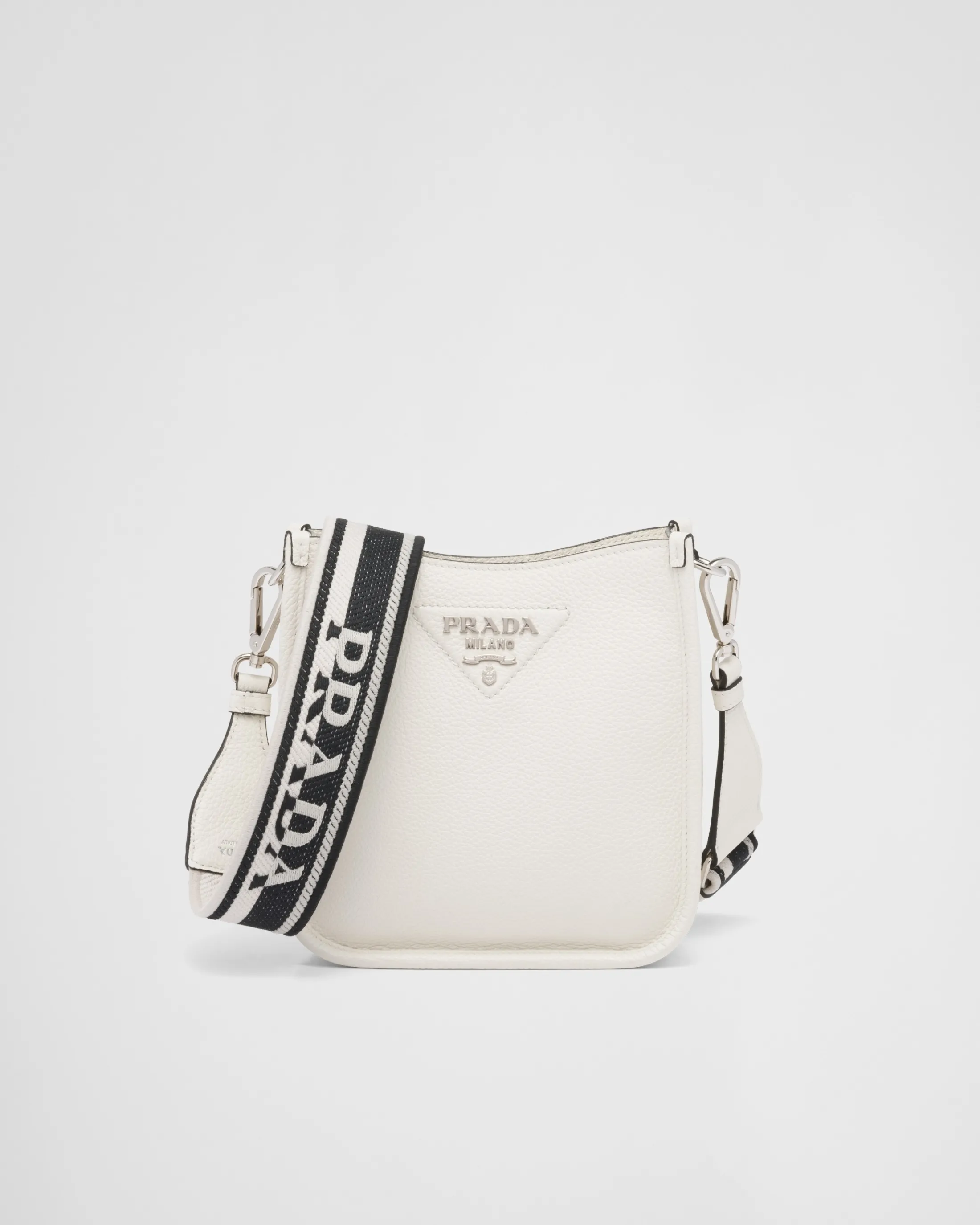 Prada Leather mini shoulder bag White New