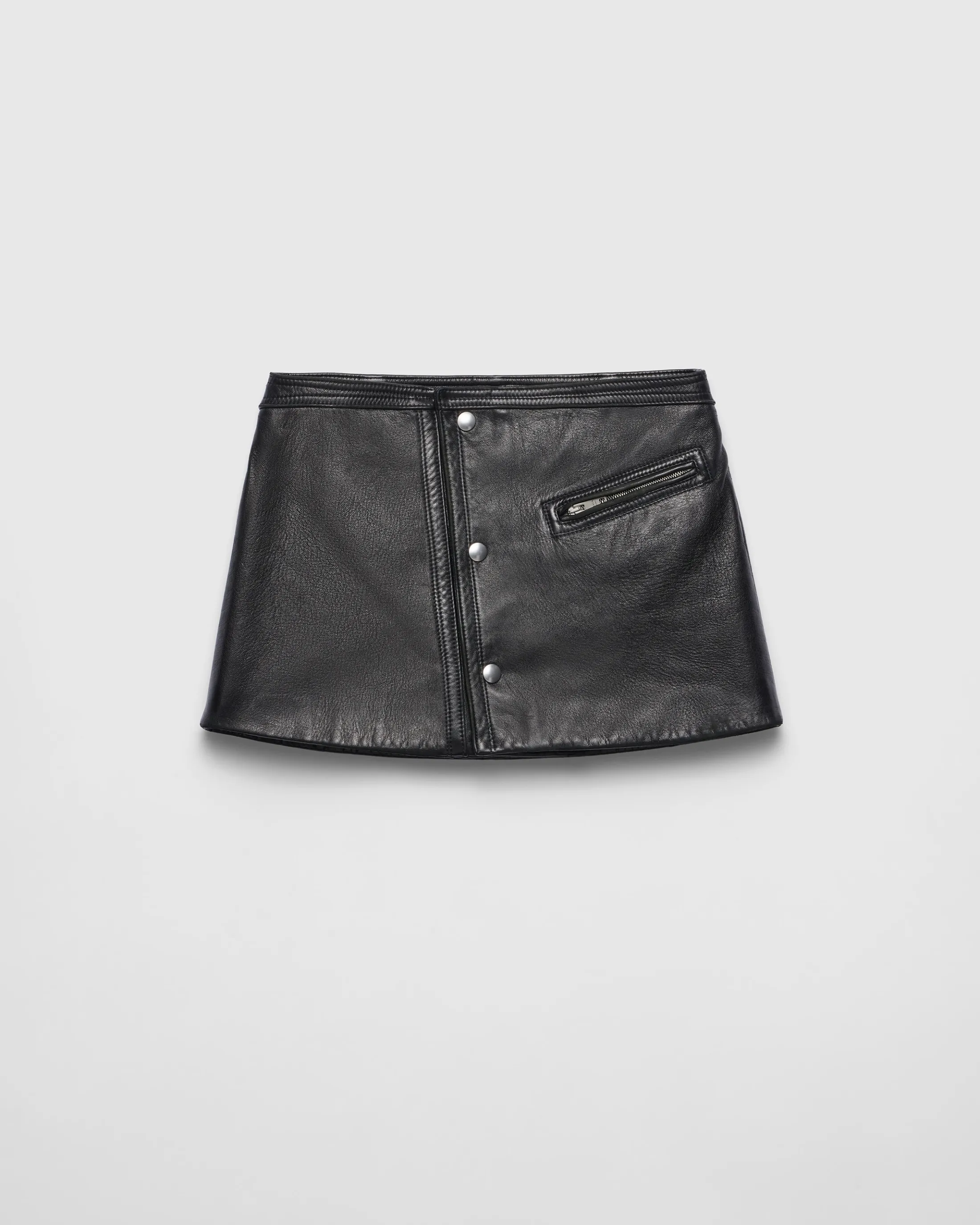 Prada Leather mini skirt Black Best Sale