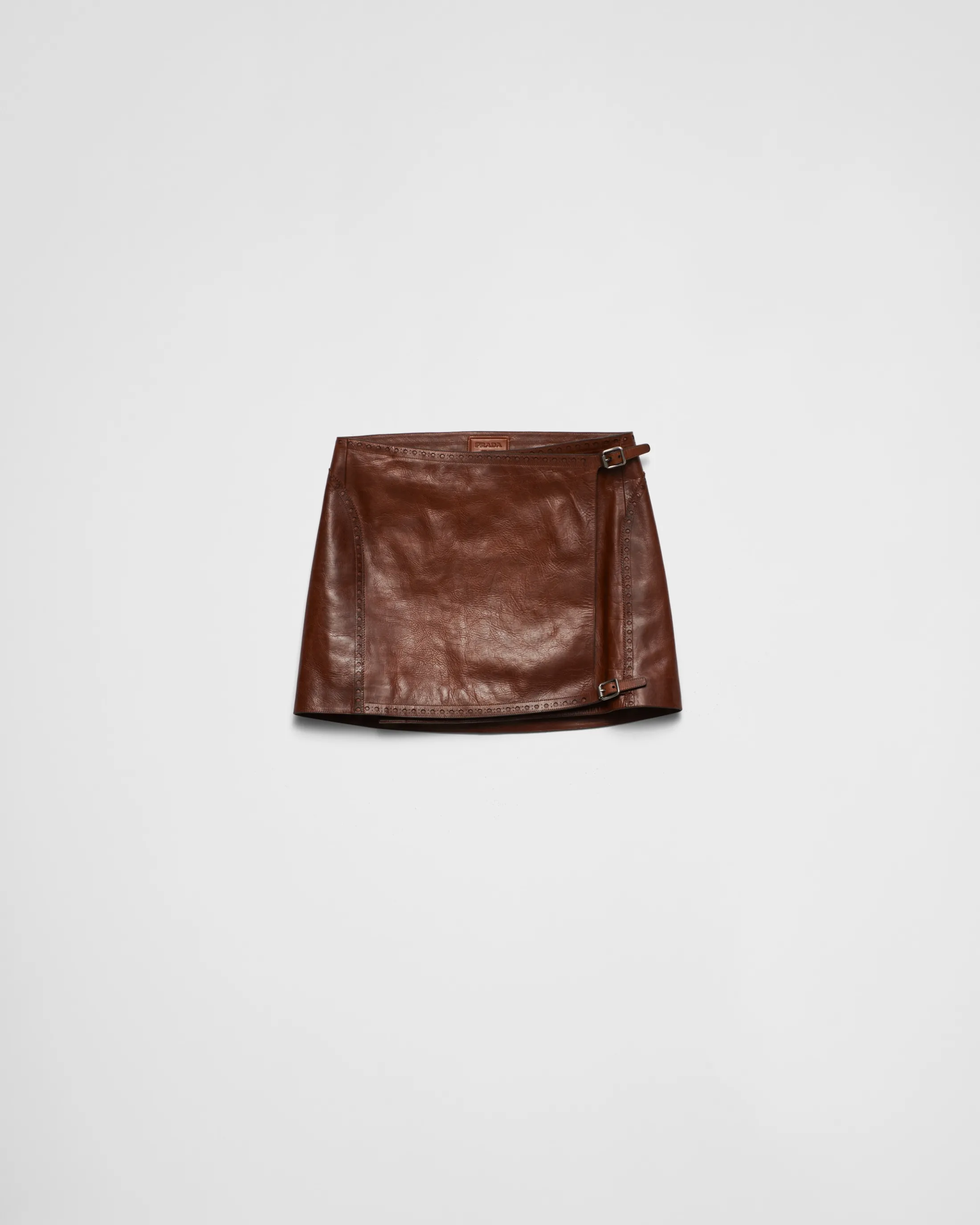 Prada Leather miniskirt Palisander Clearance