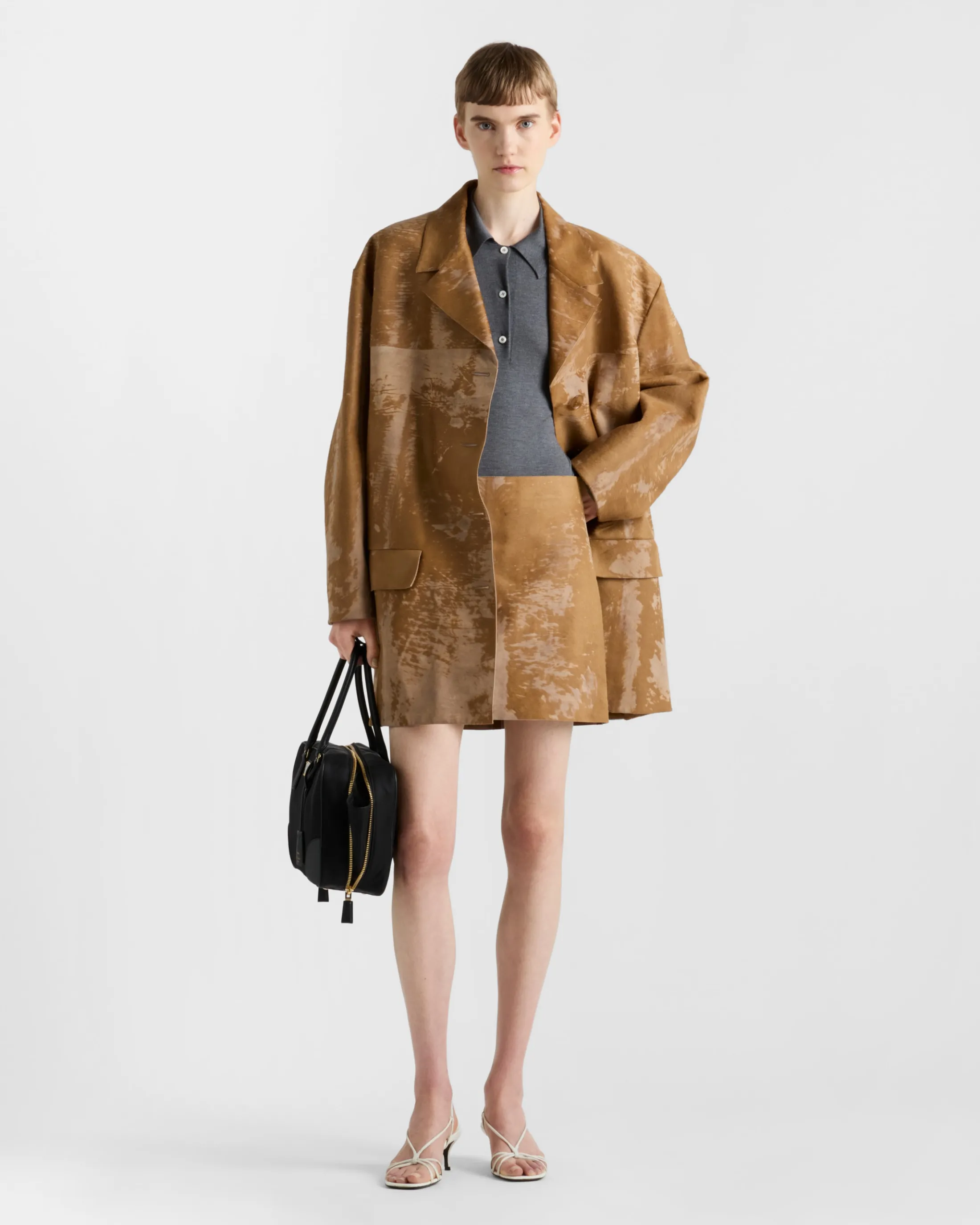 Prada Leather miniskirt Caramel Flash Sale